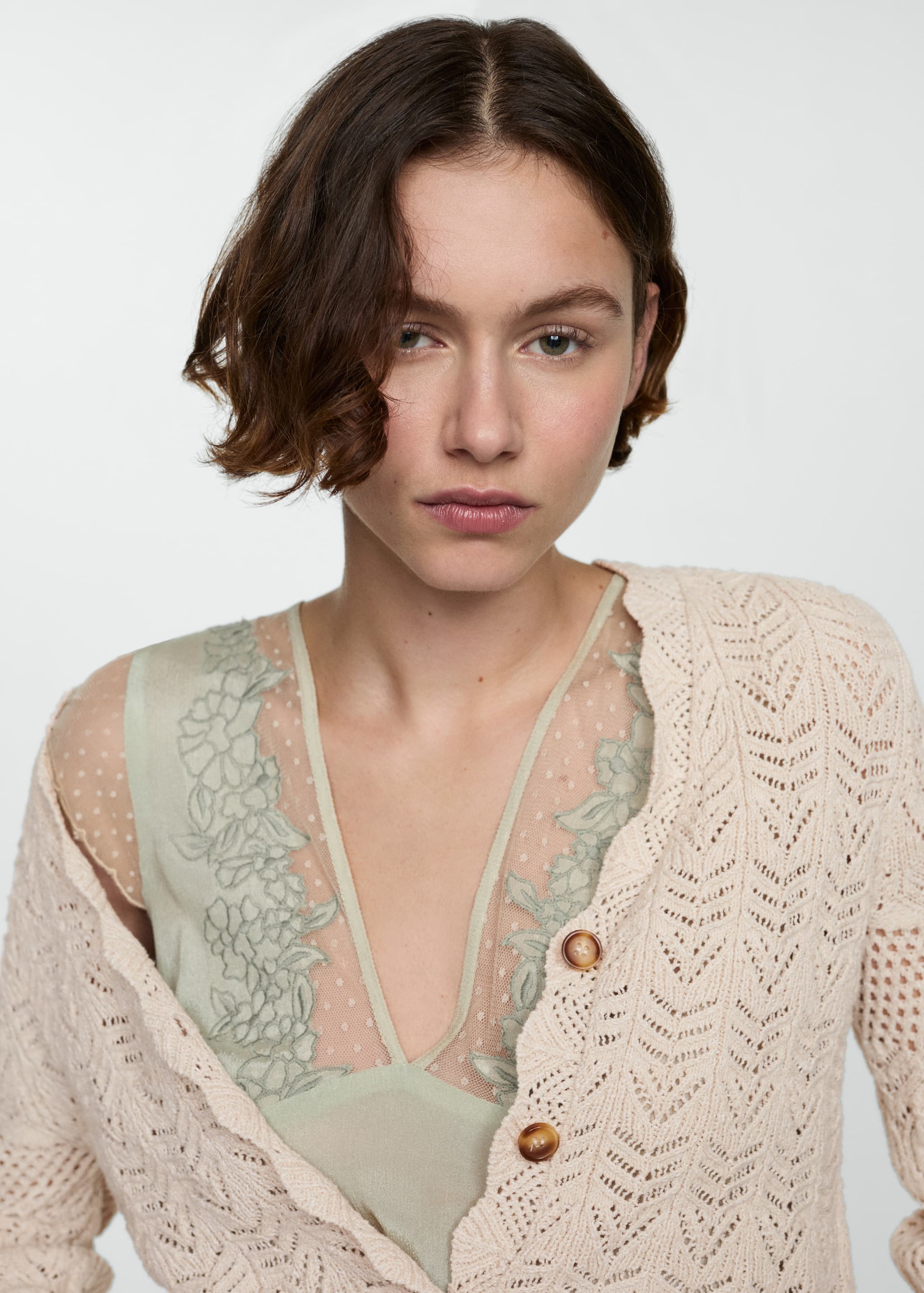 Openwork details cardigan - Details of the article 1