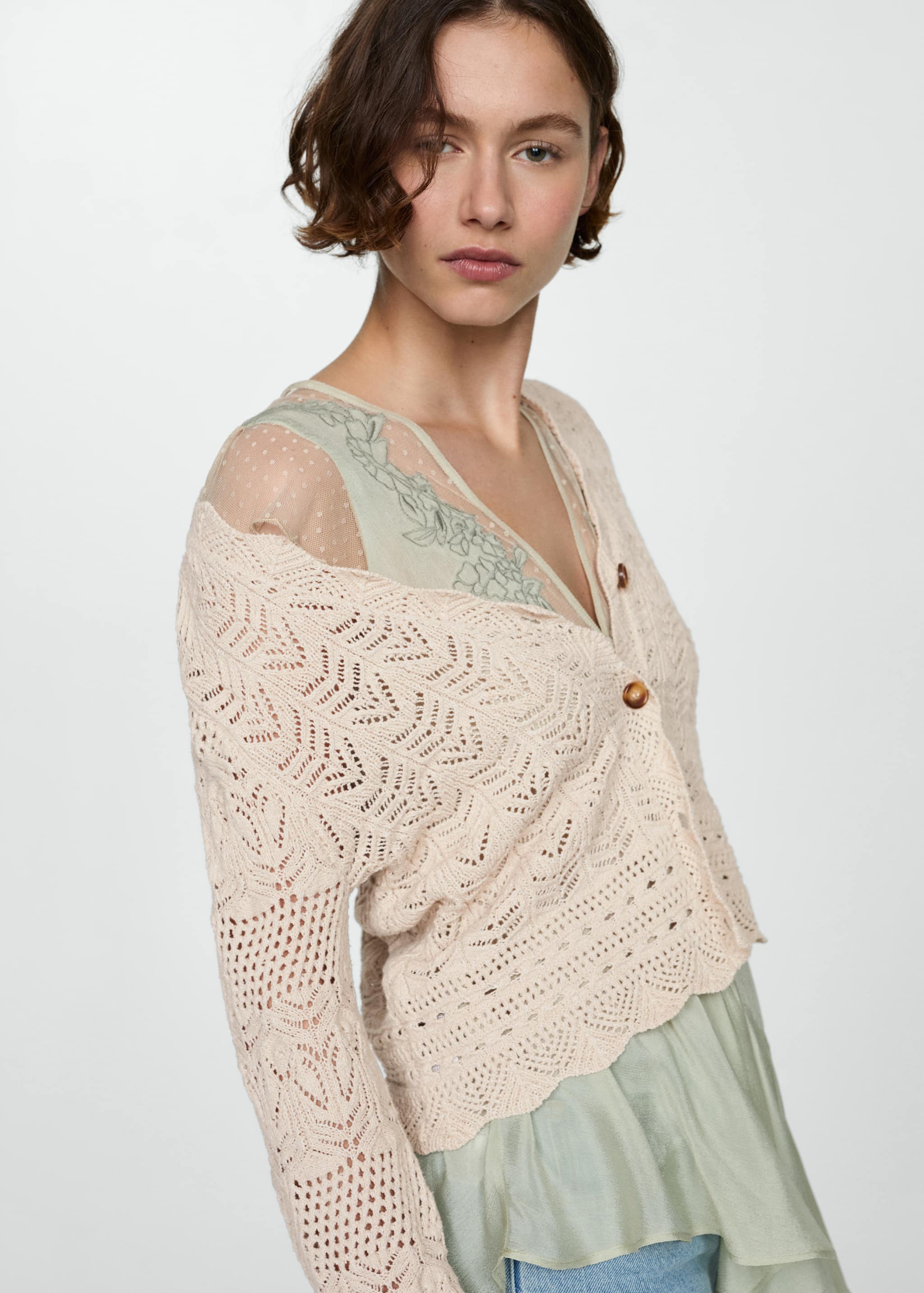 Openwork details cardigan - Details of the article 2