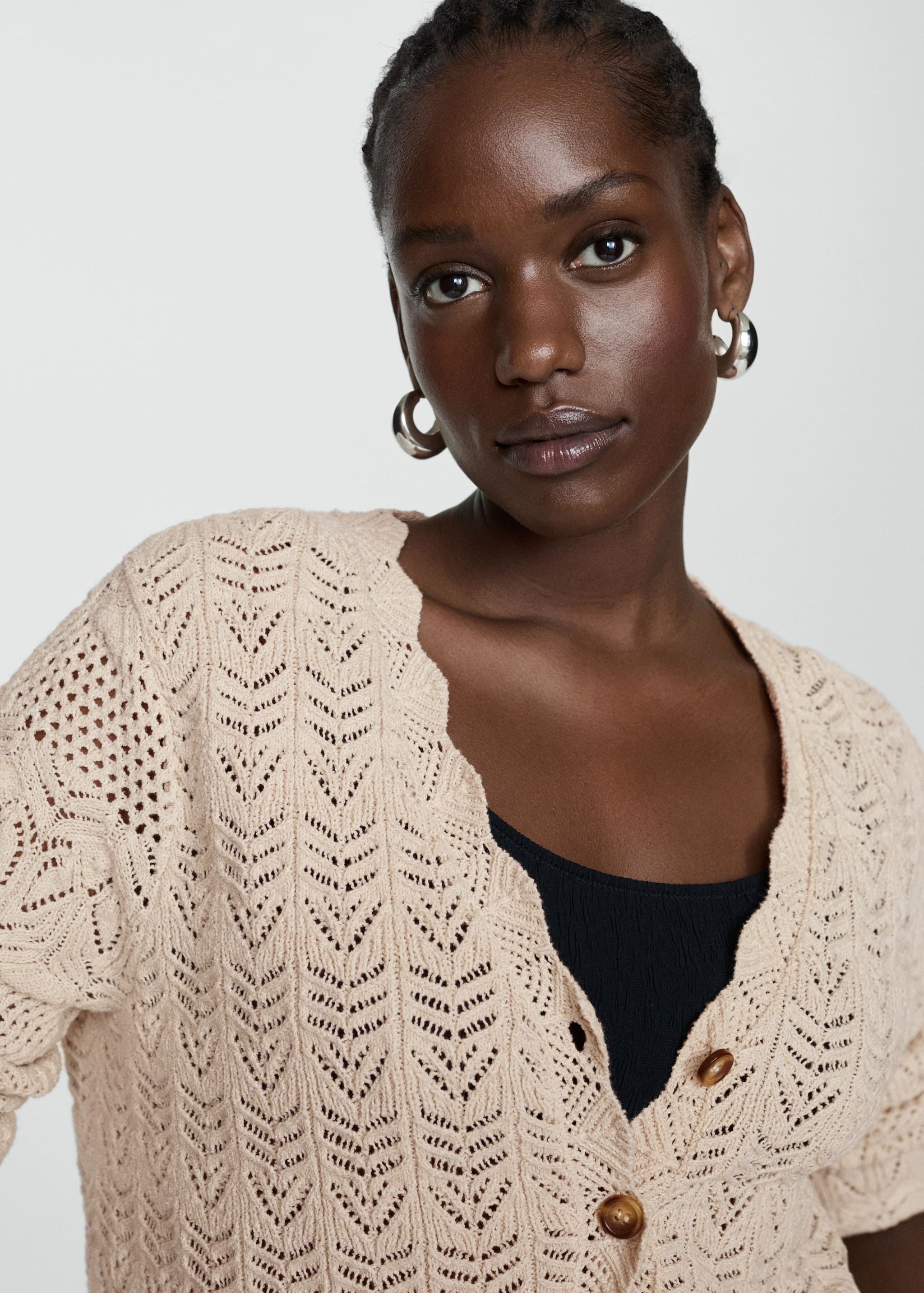 Openwork details cardigan - Details of the article 4