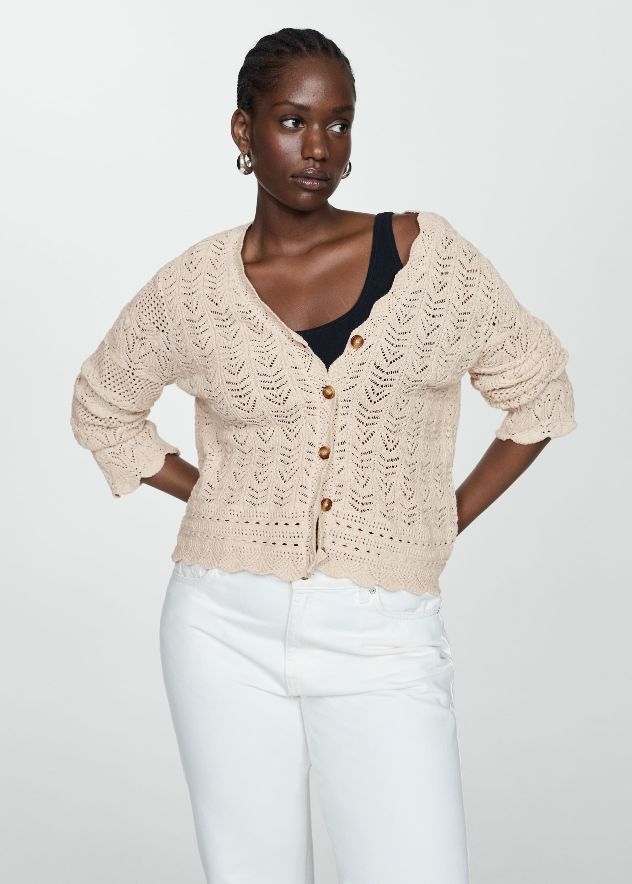 Openwork details cardigan - Details of the article 5