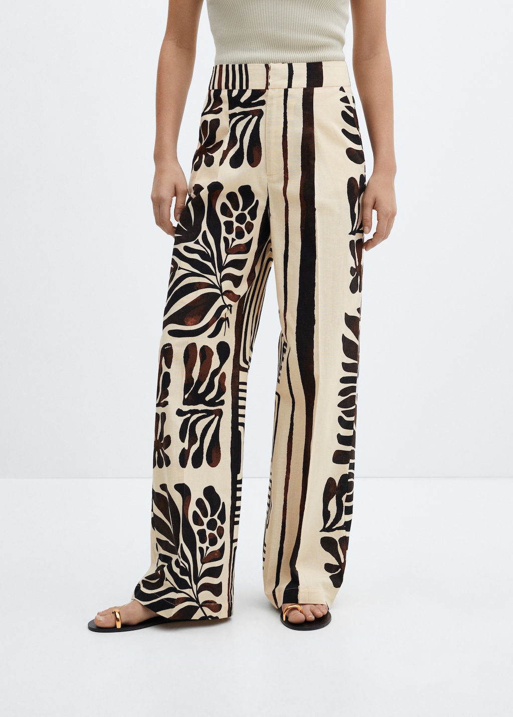 Printed cotton trousers Women MANGO Georgia