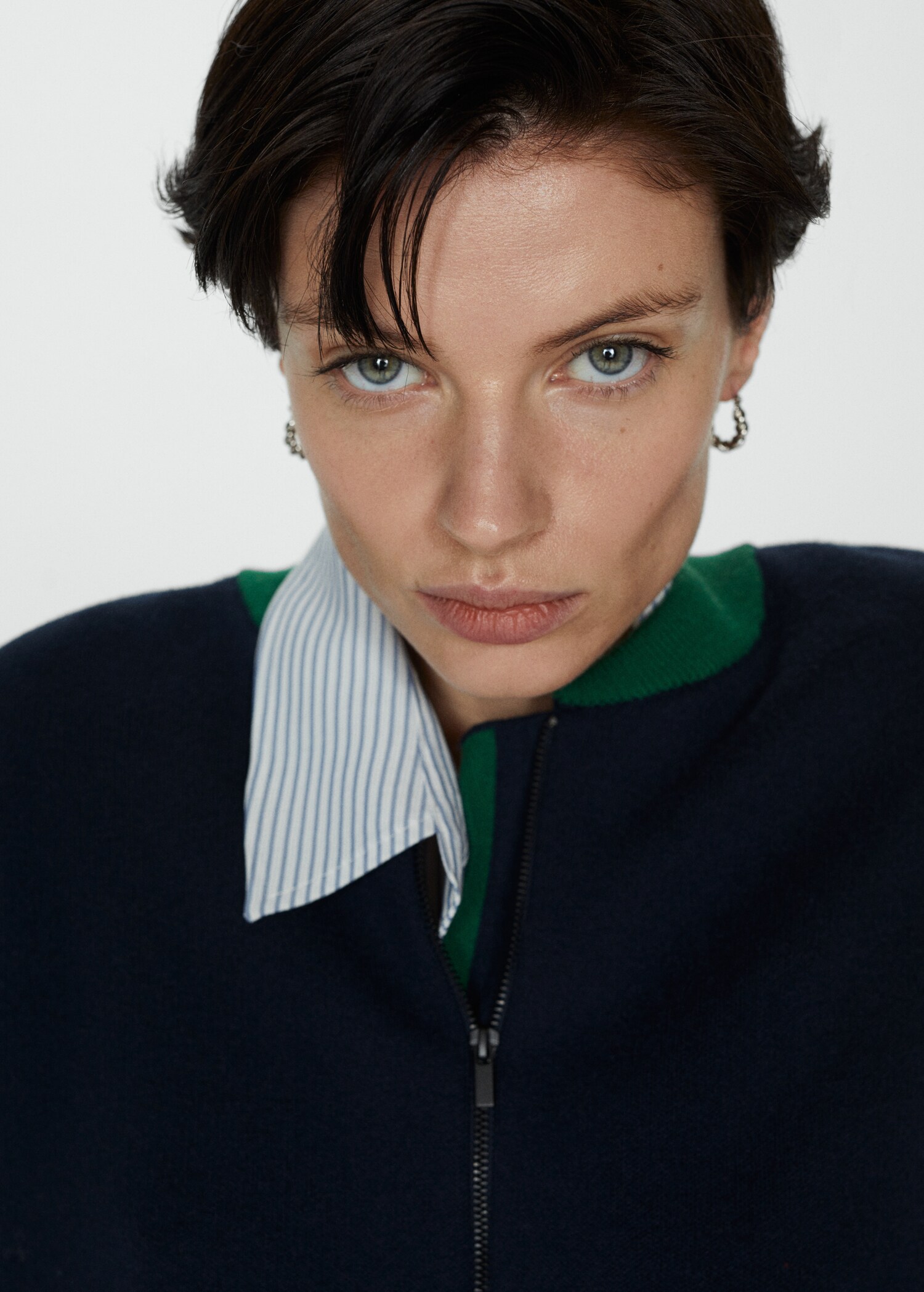 Contrast ribbed cardigan