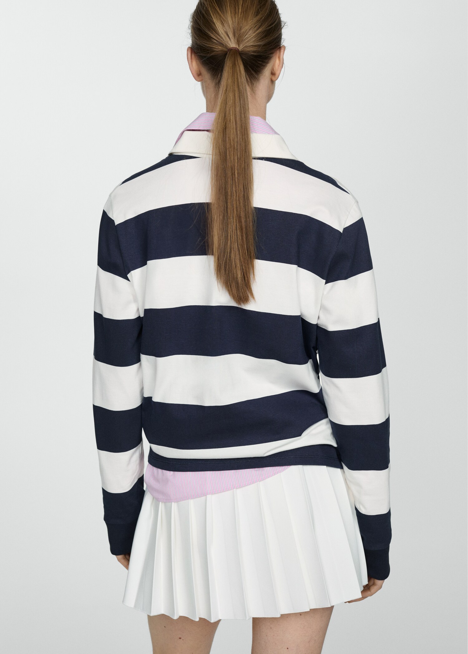 100% cotton striped polo shirt - Reverse of the article