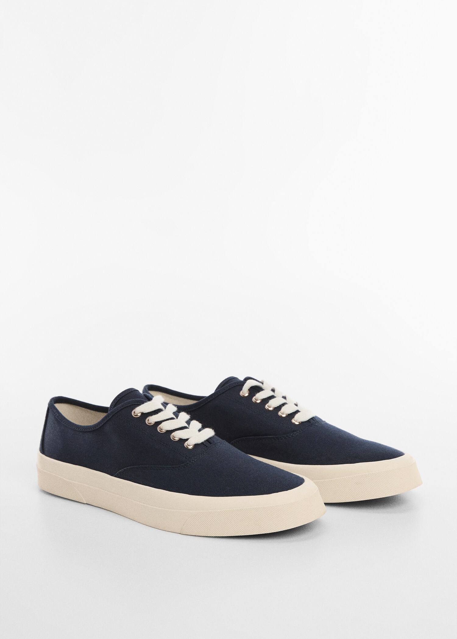 Lace-up cotton sneakers - Medium plane