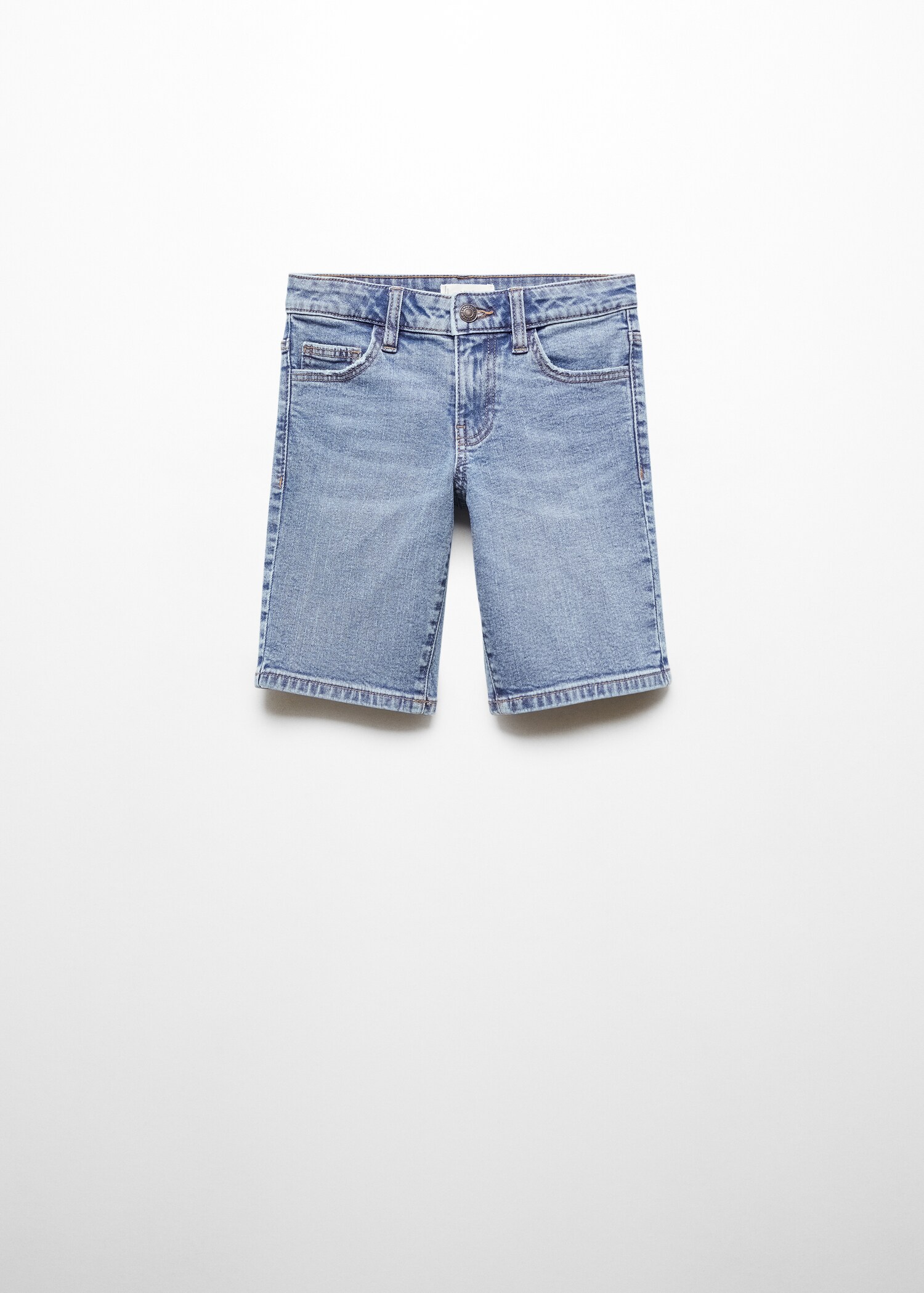 Slim-fit denim bermuda shorts - Article without model