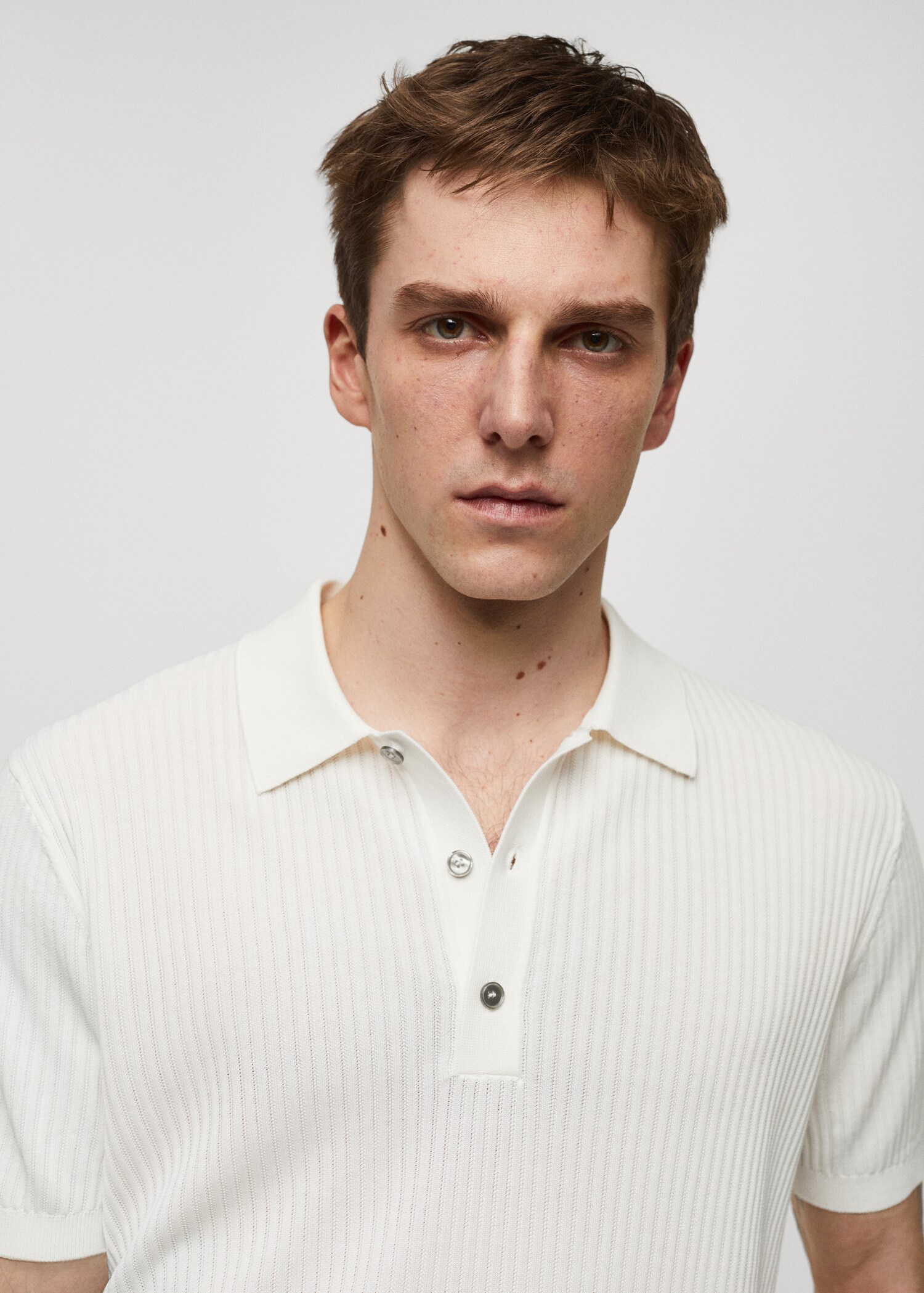 Knit cotton polo shirt - Details of the article 1