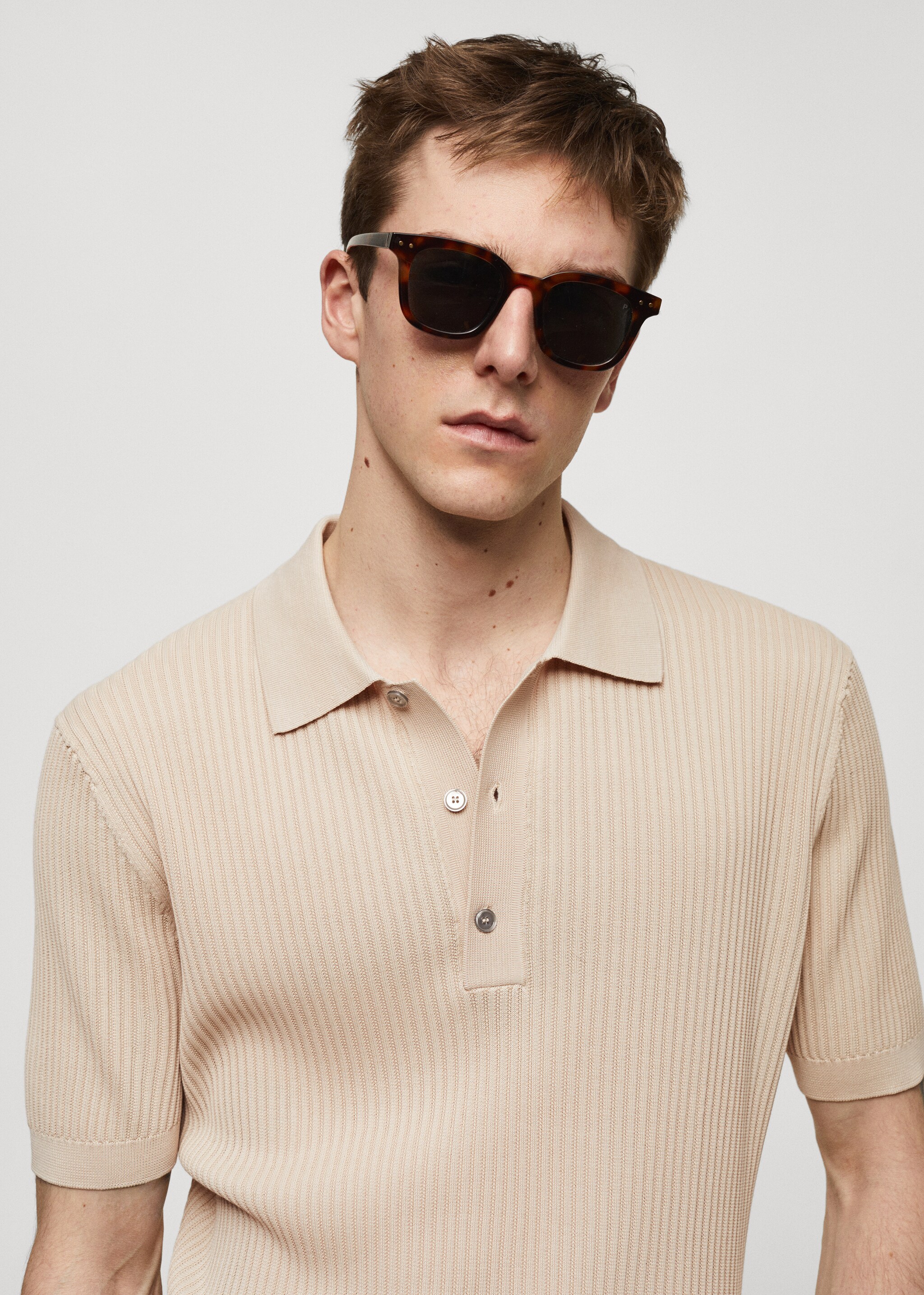 Knit cotton polo shirt - Details of the article 1