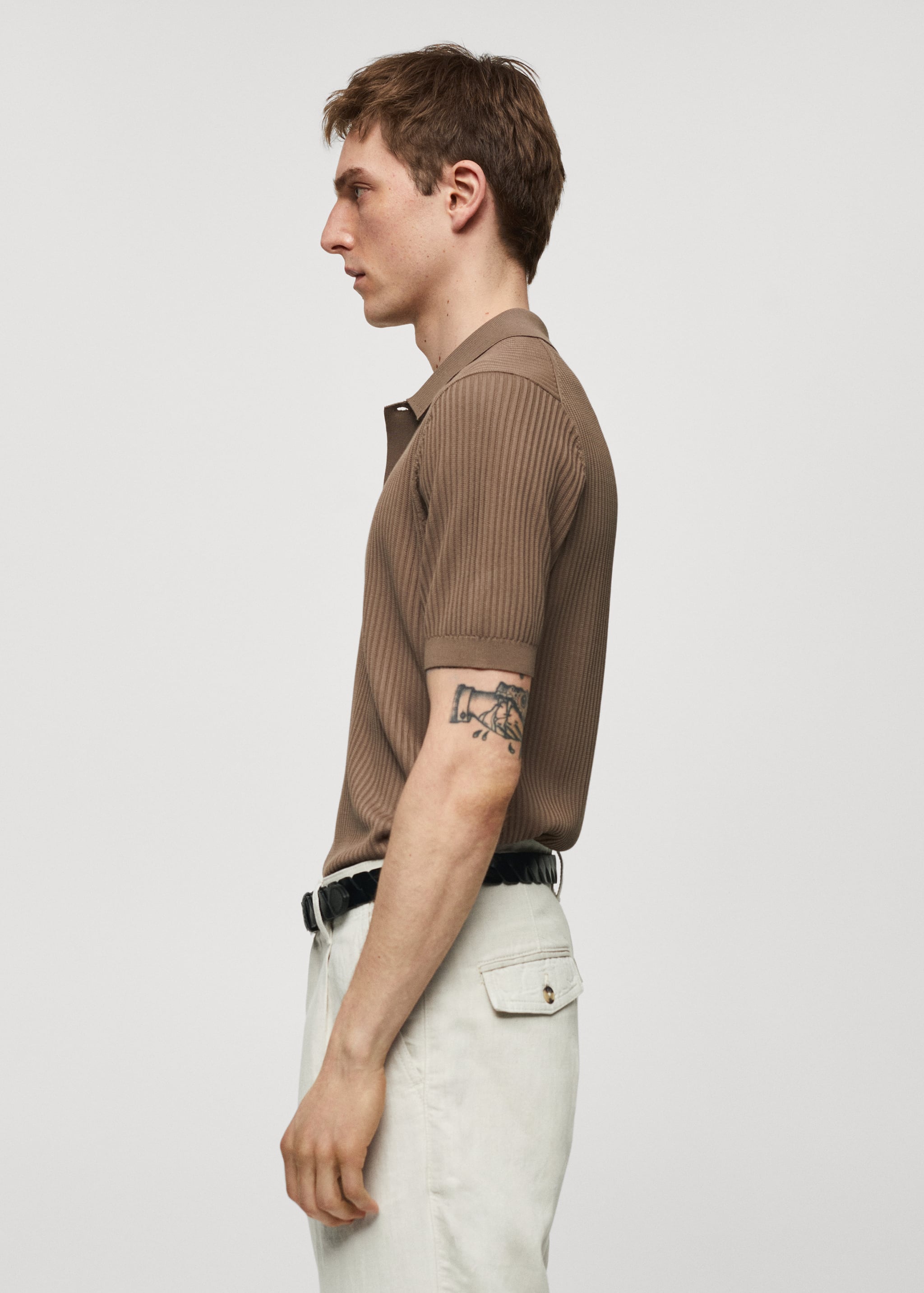 Knit cotton polo shirt - Details of the article 2