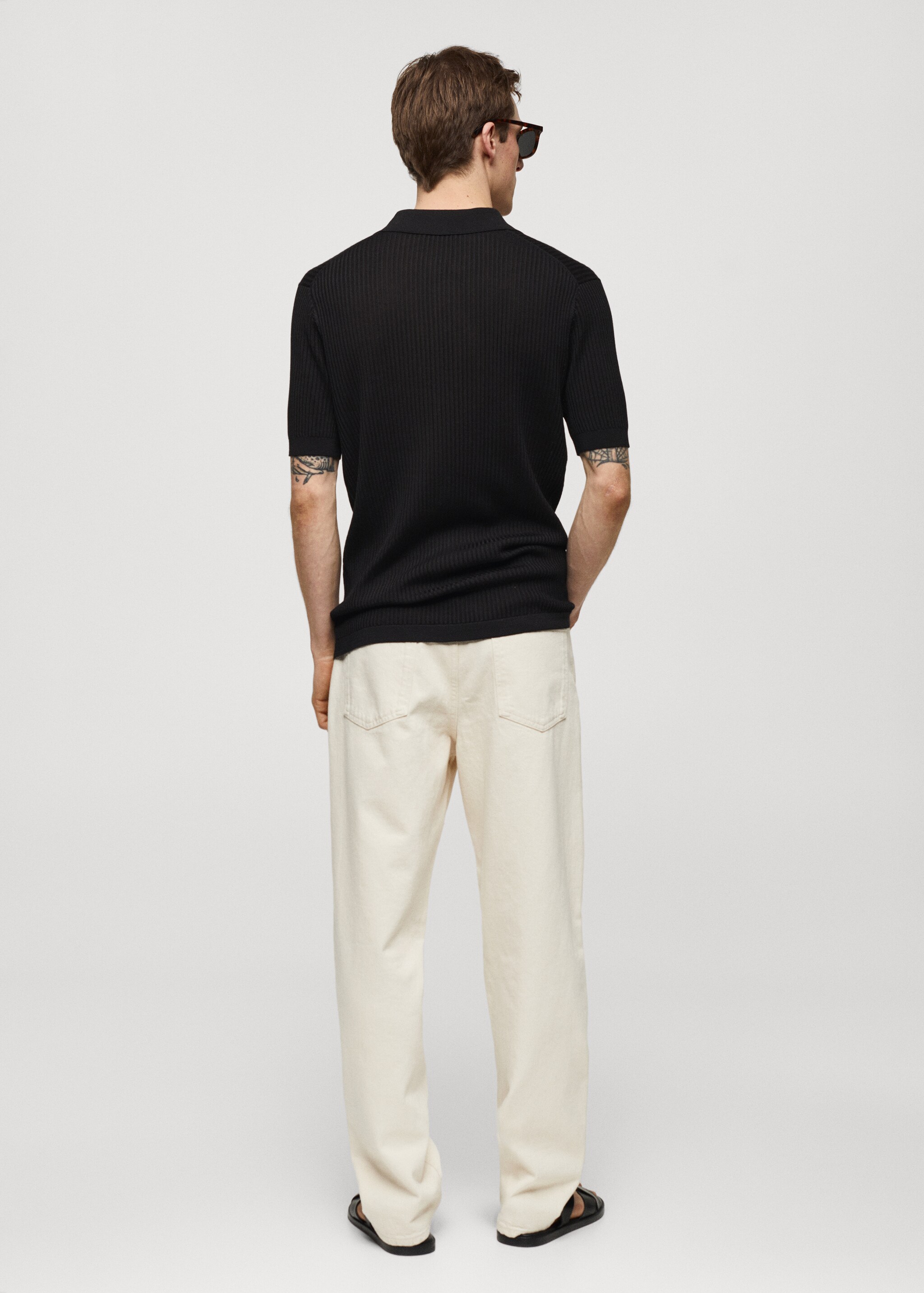 Knit cotton polo shirt - Reverse of the article