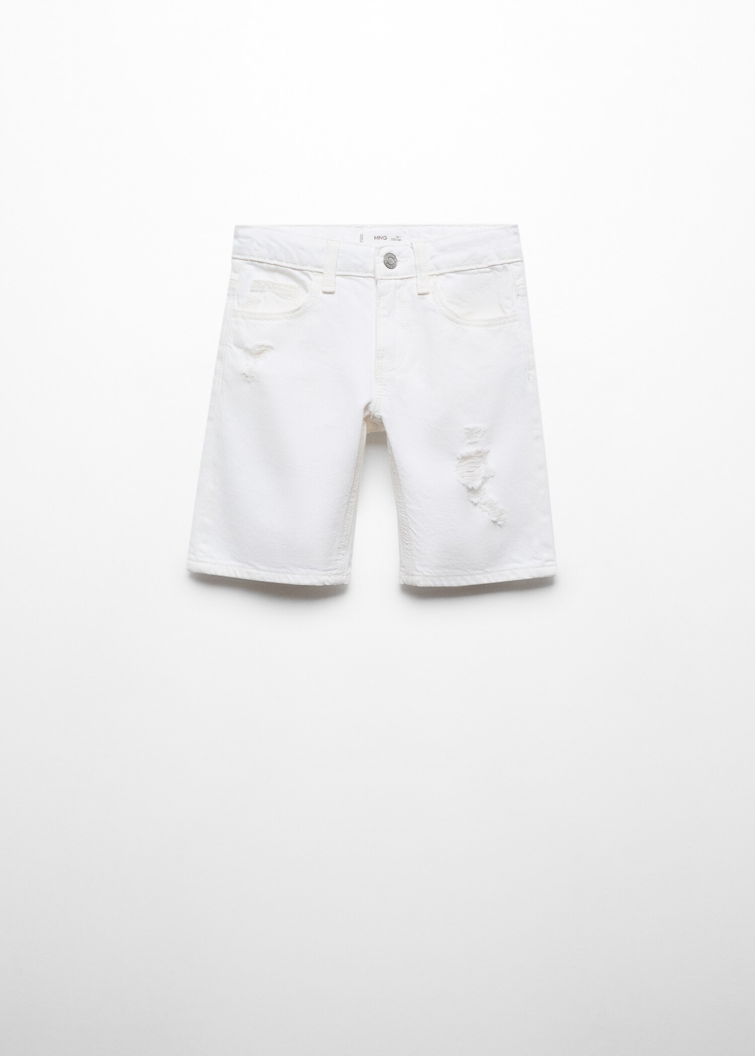 Decorative ripped denim bermuda shorts - Article without model