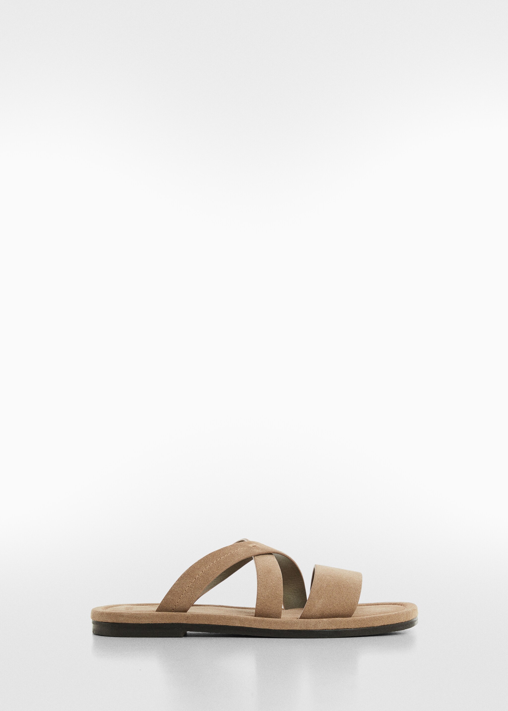 Suede leather sandals with crossed straps - Article without model
