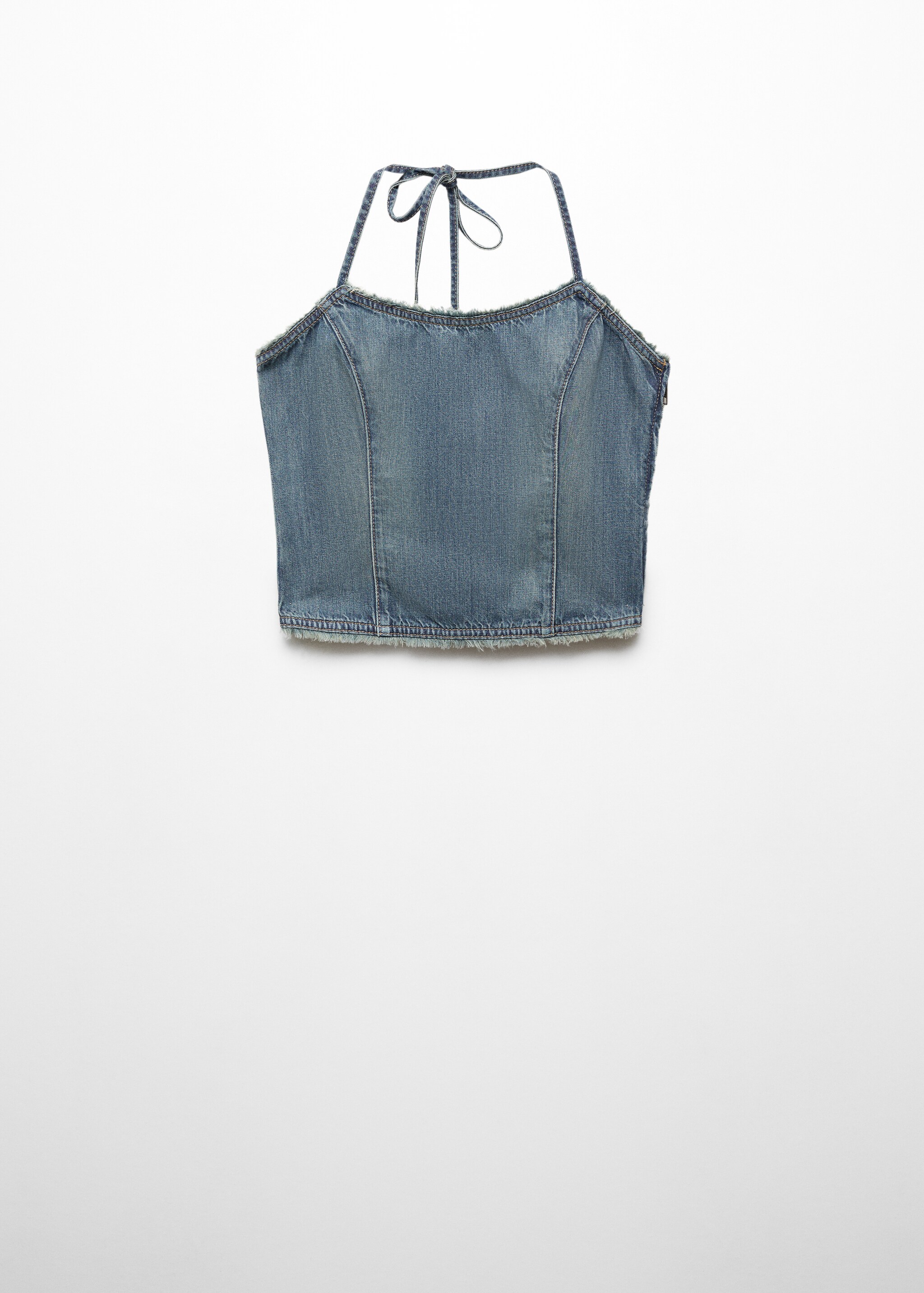 Denim top with frayed ends - Article without model