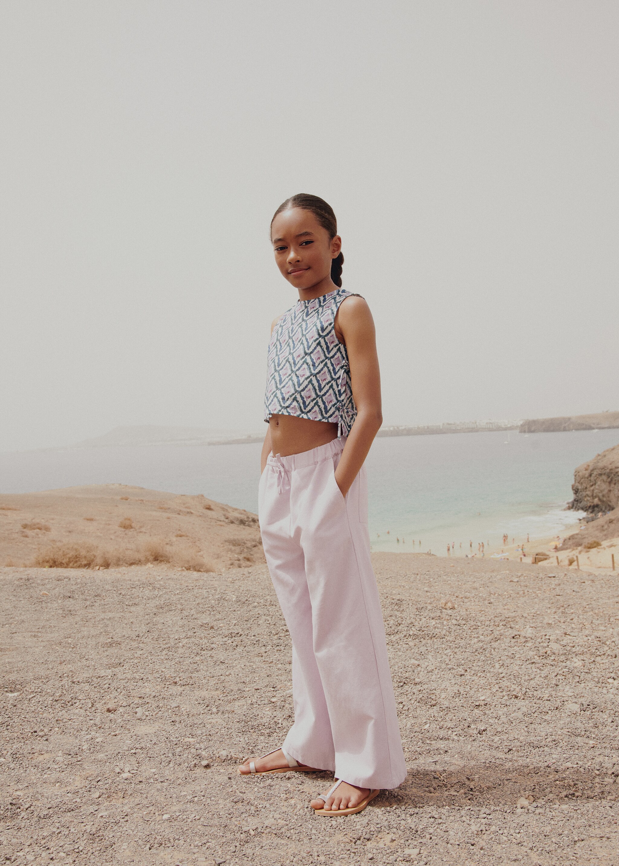 Printed crop top with bow - Details of the article 6