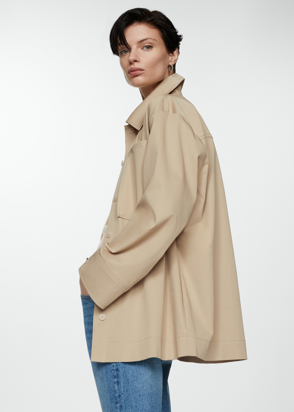 Mango Oversized overshirt with pockets thumbnail