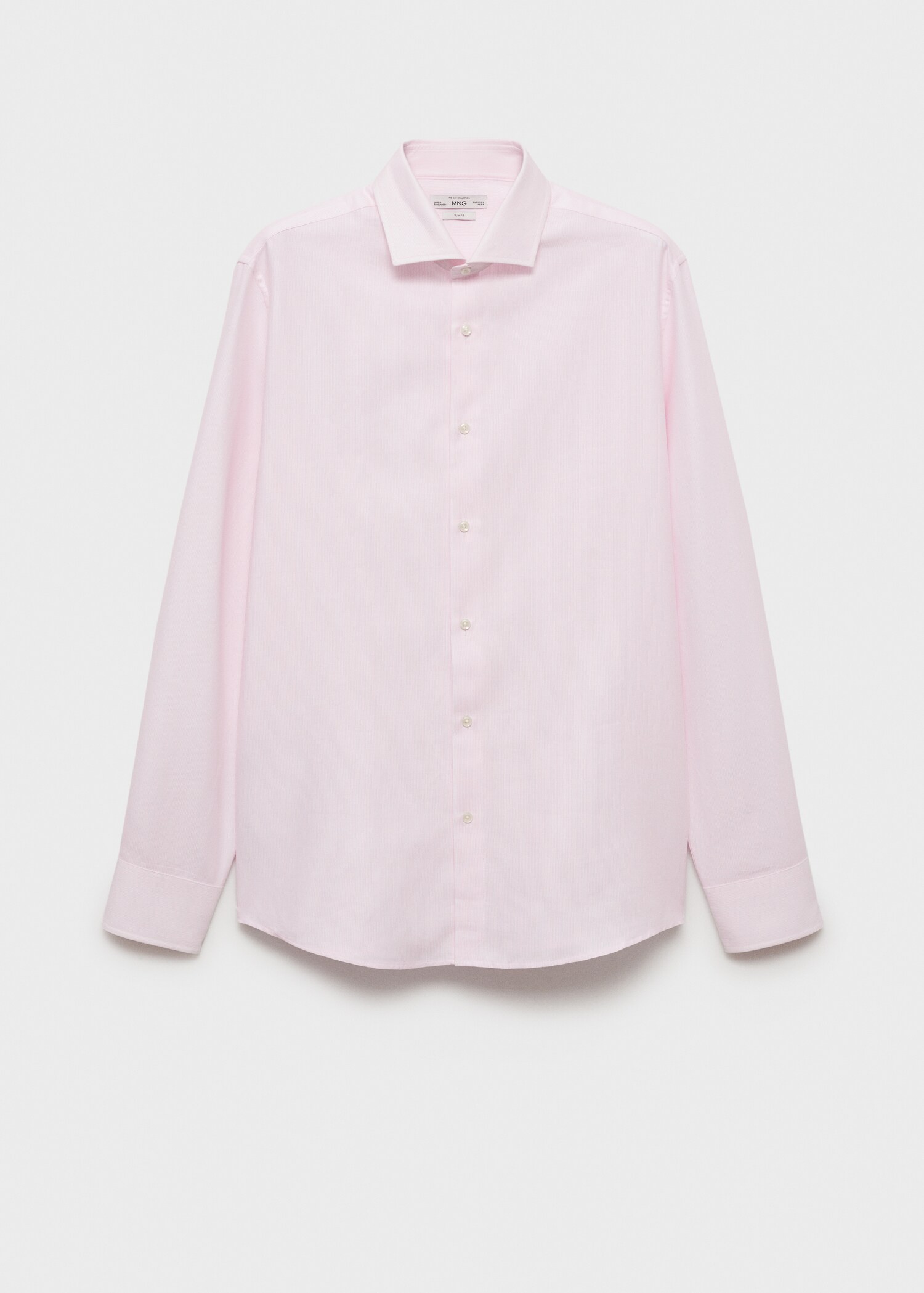Slim-fit micro-stripe twill suit shirt - Article without model