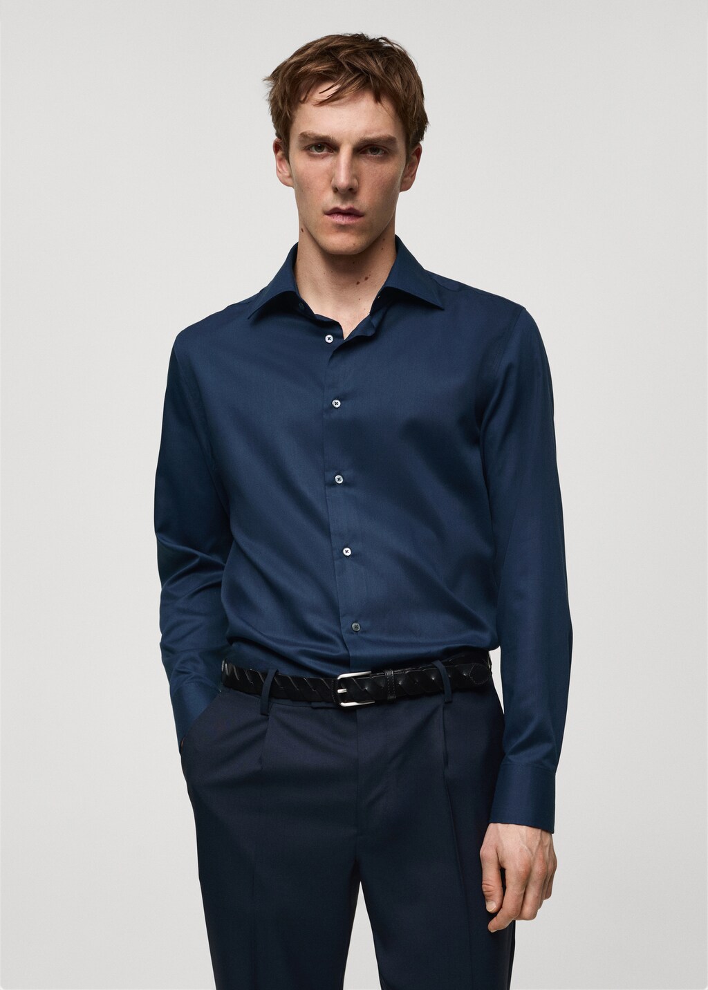 Chemise slim fit coton Tencel Homme MANGO France metropolitaine