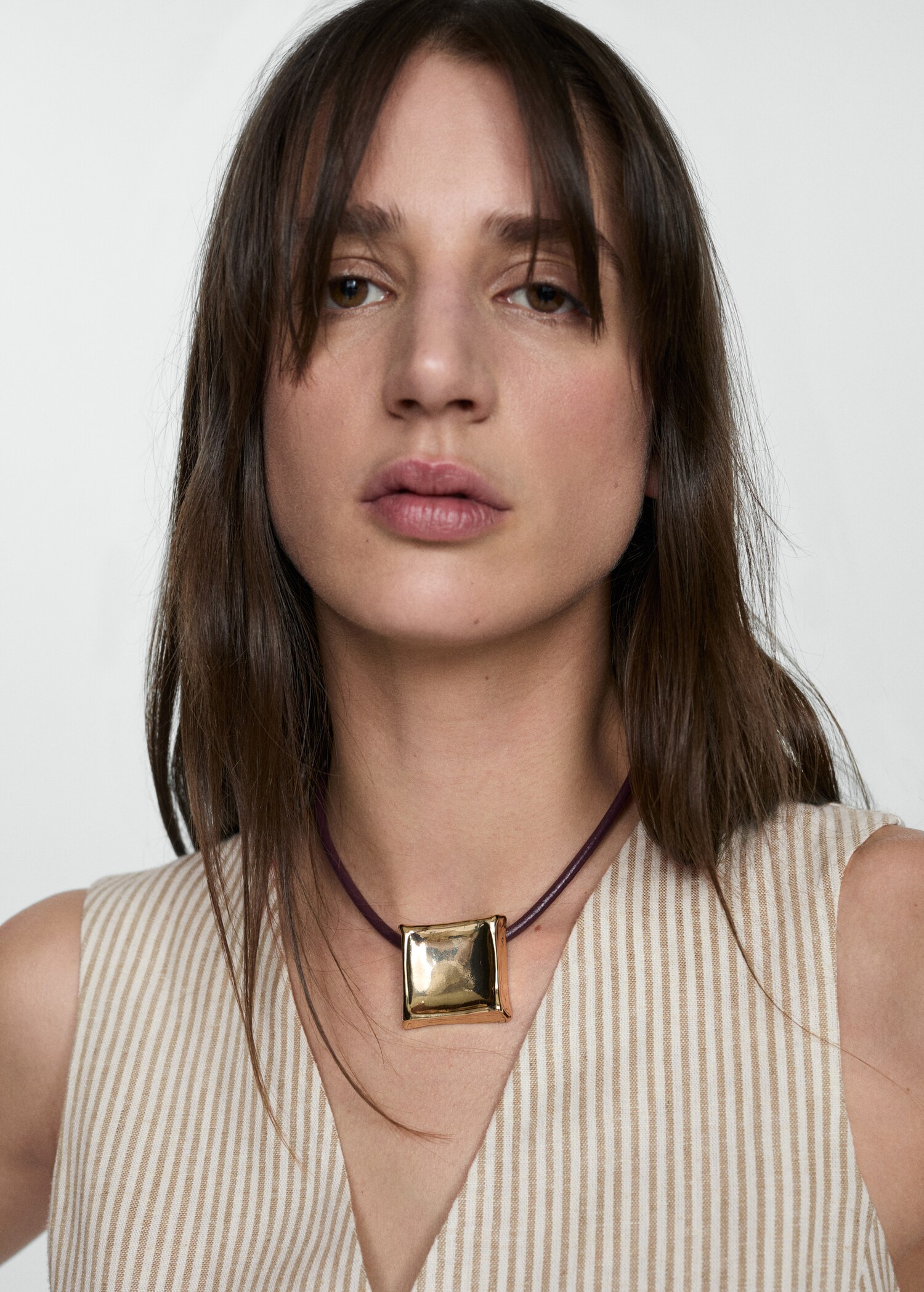 Striped linen suit vest Woman MANGO USA