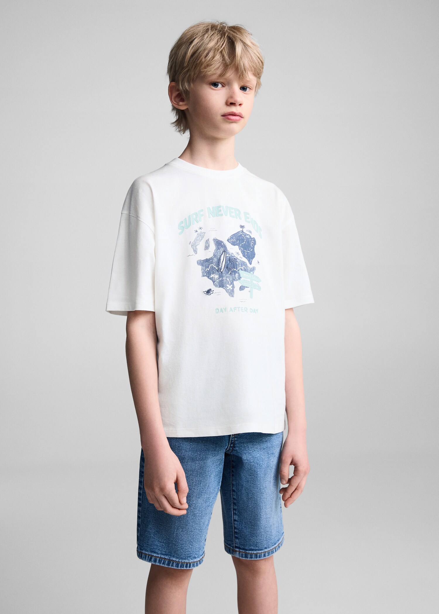 T-shirt coton imprimé - Plan moyen