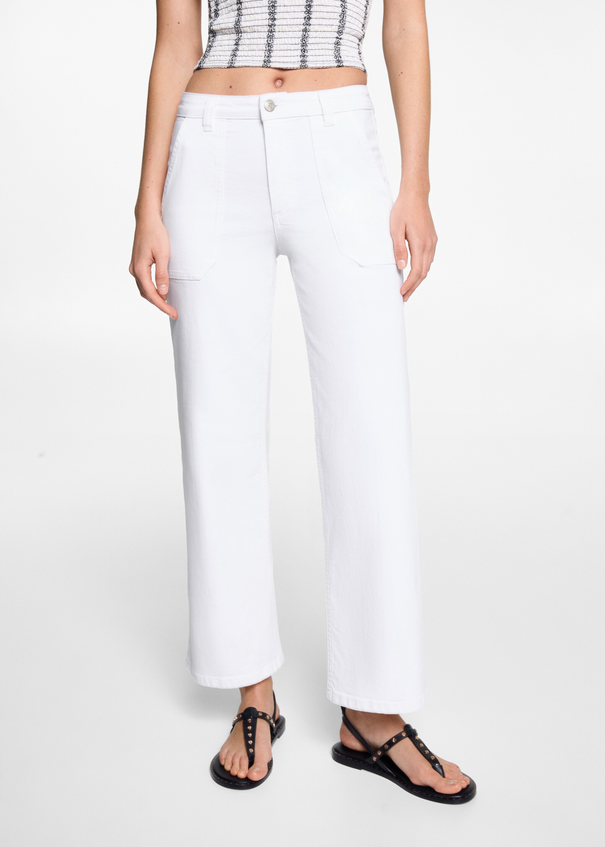 Mid waist culotte jeans - Details of the article 6, Off White. Ref: 67098276-00.