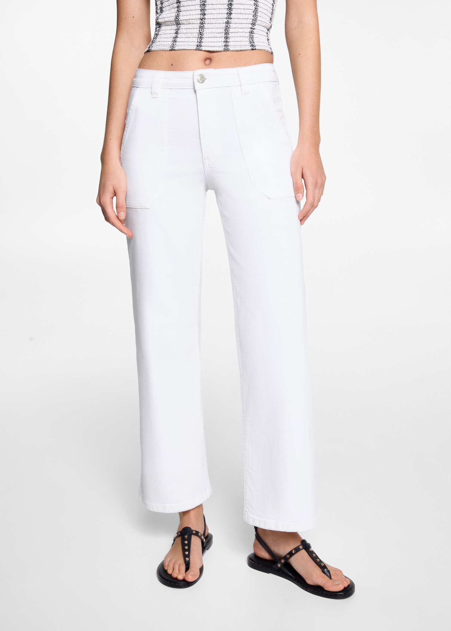 Mid waist culotte jeans - Details of the article 6