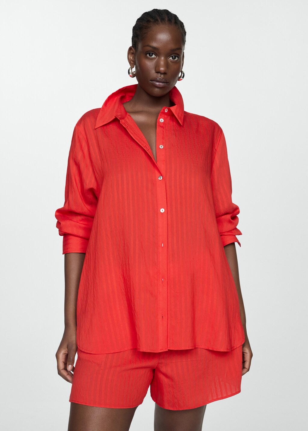 Chemise rouge femme mango sale