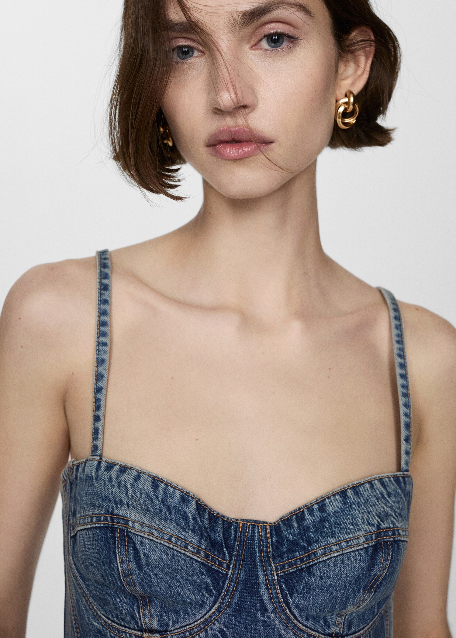 Τοπ crop denim - Λεπτομέρεια του προϊόντος 1