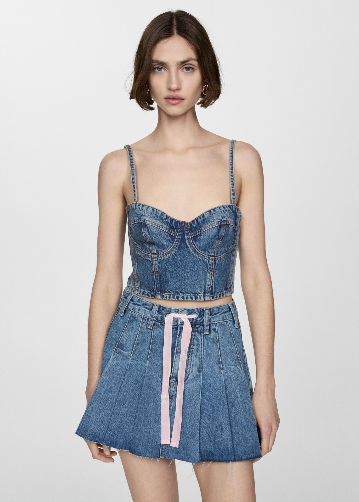 Τοπ crop denim - Λεπτομέρεια του προϊόντος 6