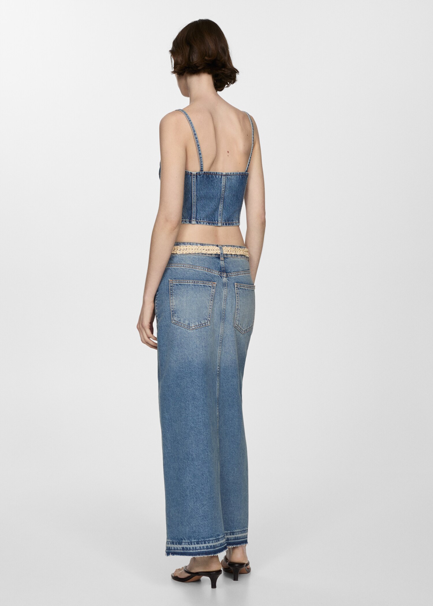 Τοπ crop denim - Πίσω όψη προϊόντος