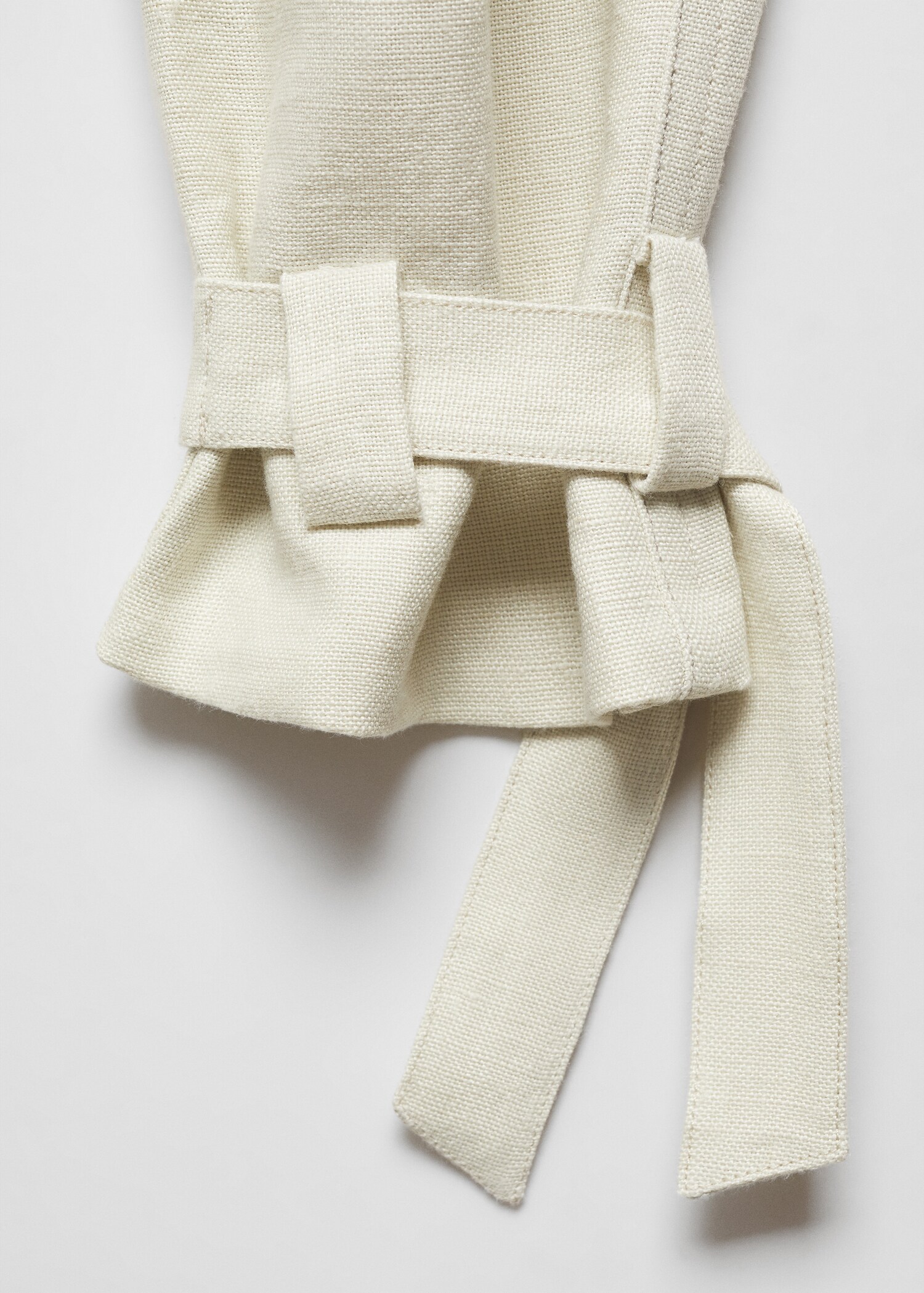 100% linen cropped trench coat - Details of the article 8