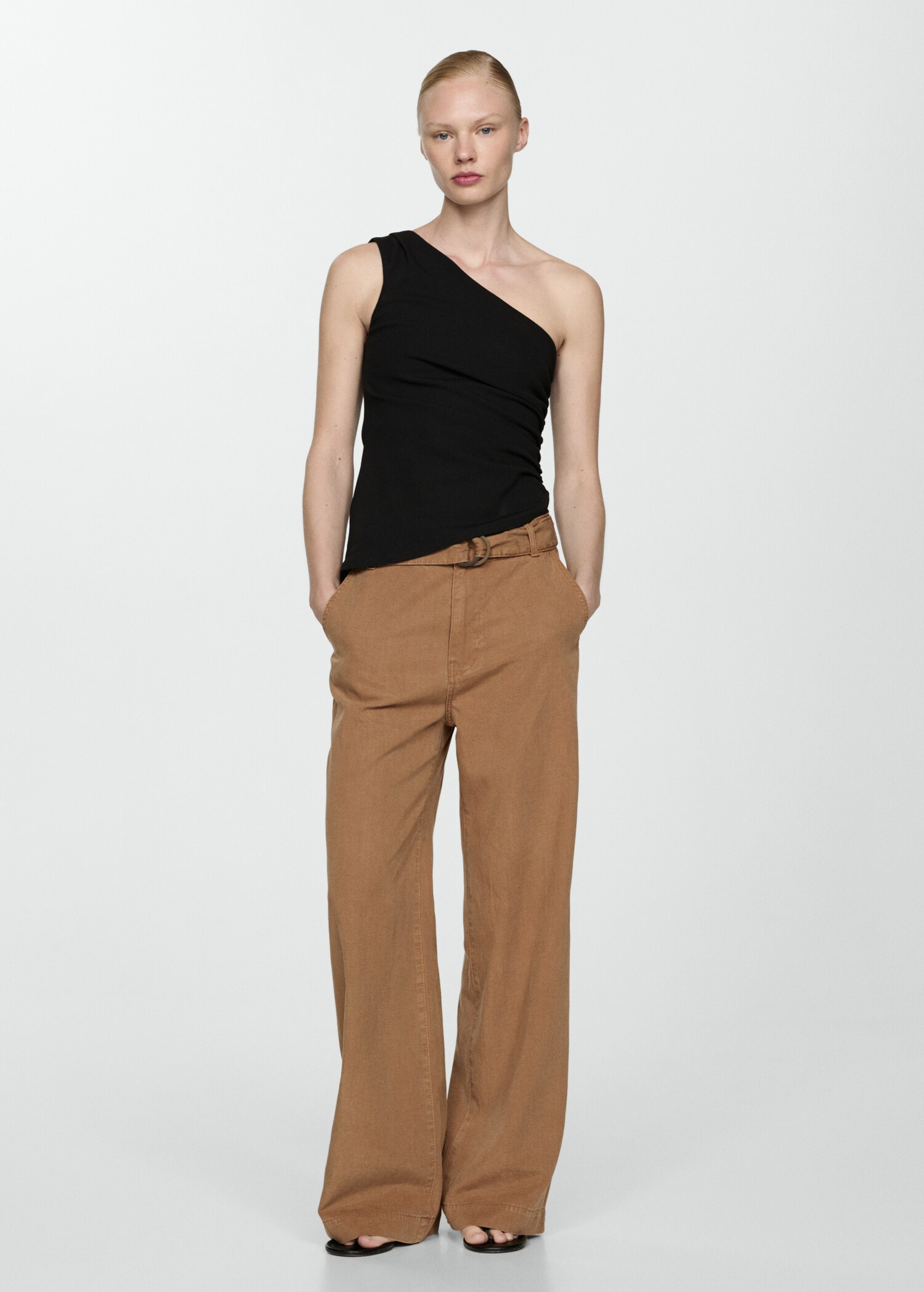 Wideleg pants with belt - Details of the article 2