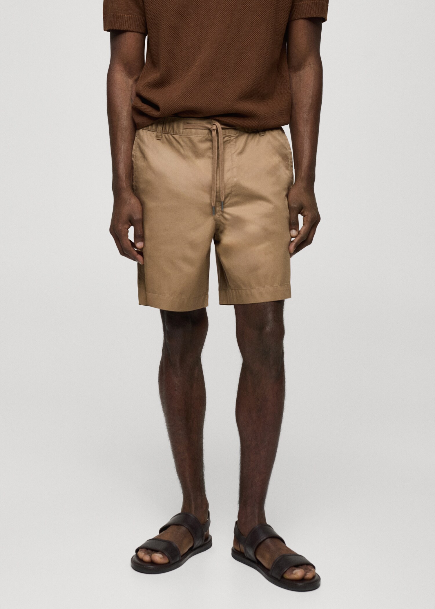 Bermuda 100 % coton cordon - Plan moyen