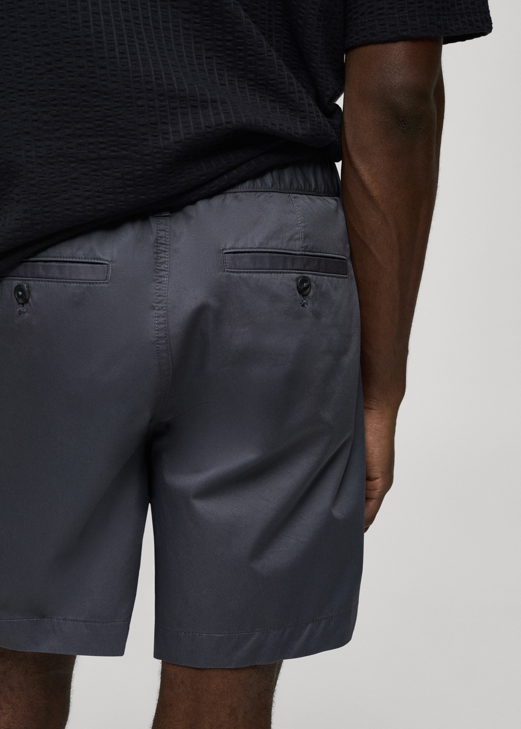 100% cotton drawstring Bermuda shorts - Details of the article 4