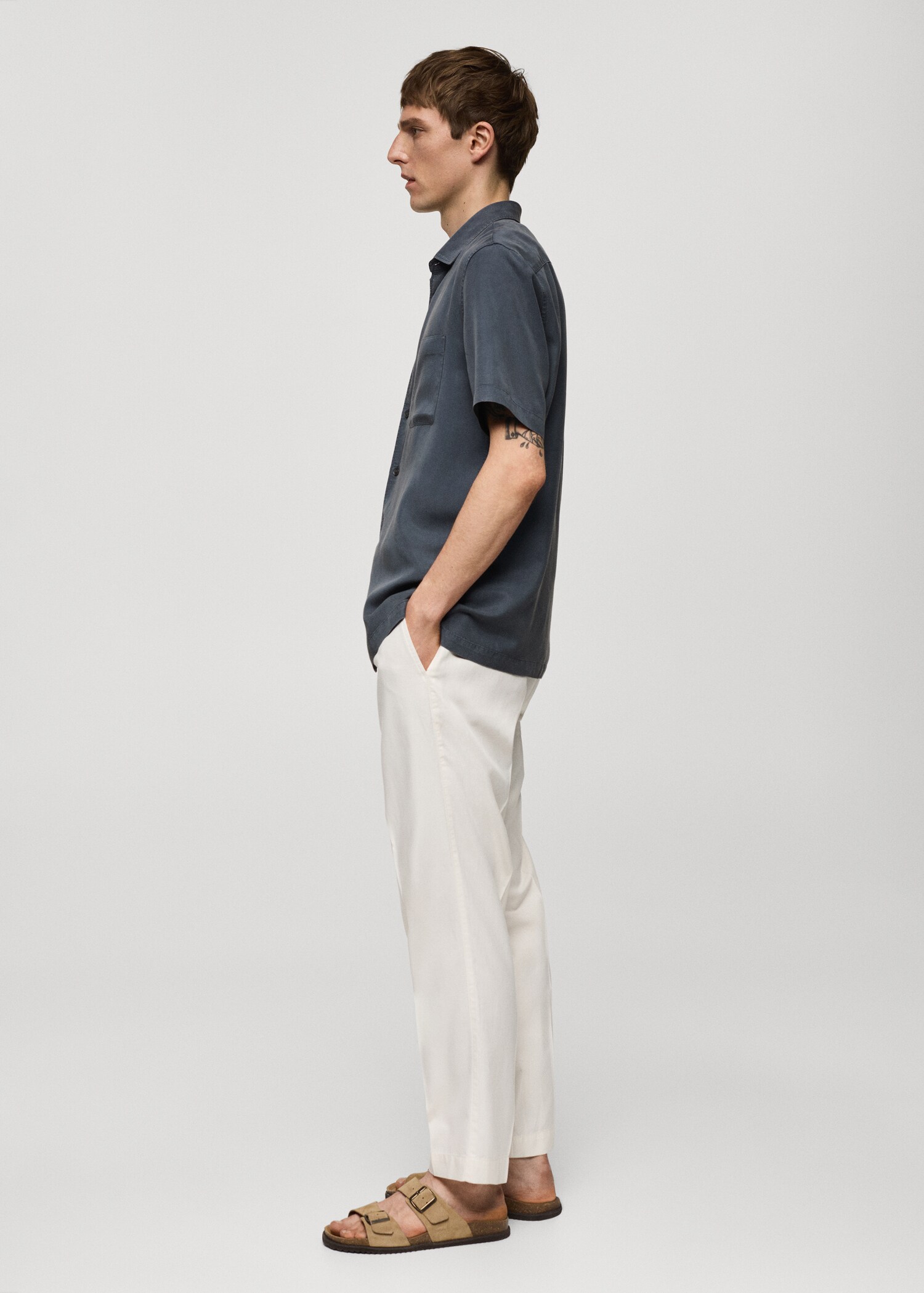 Camisa regular fit de 100% tencel - Pormenor do artigo 2