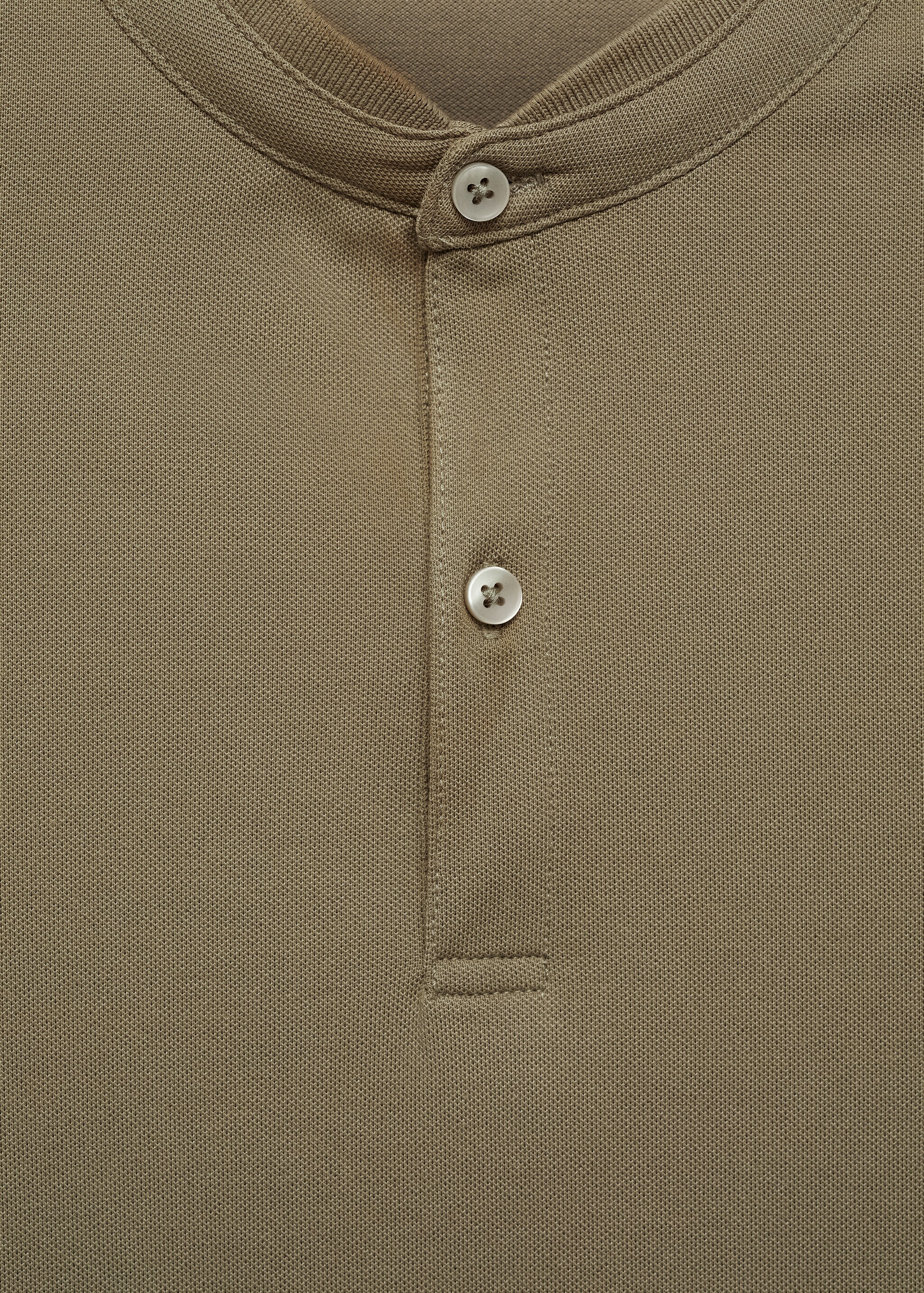 Cotton pique polo shirt with mao collar - Details of the article 8