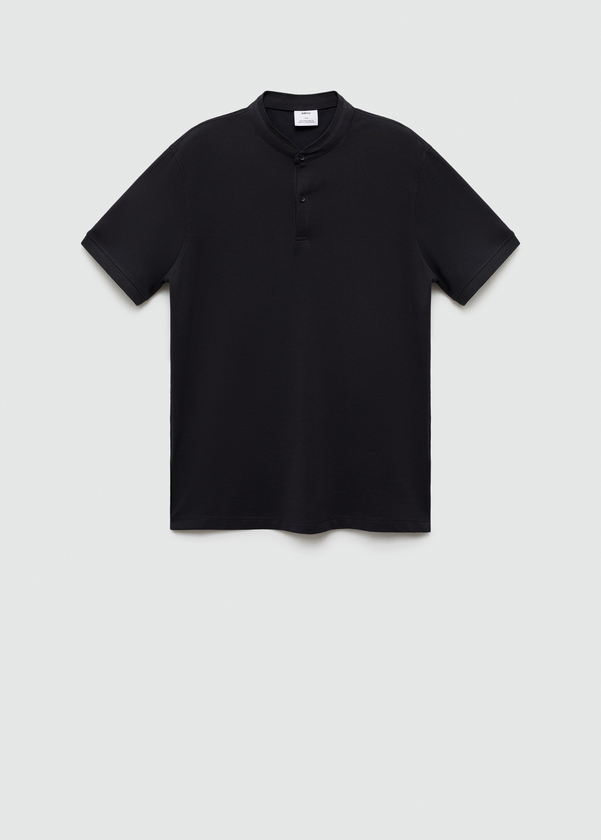 Cotton pique polo shirt with mao collar - Article without model