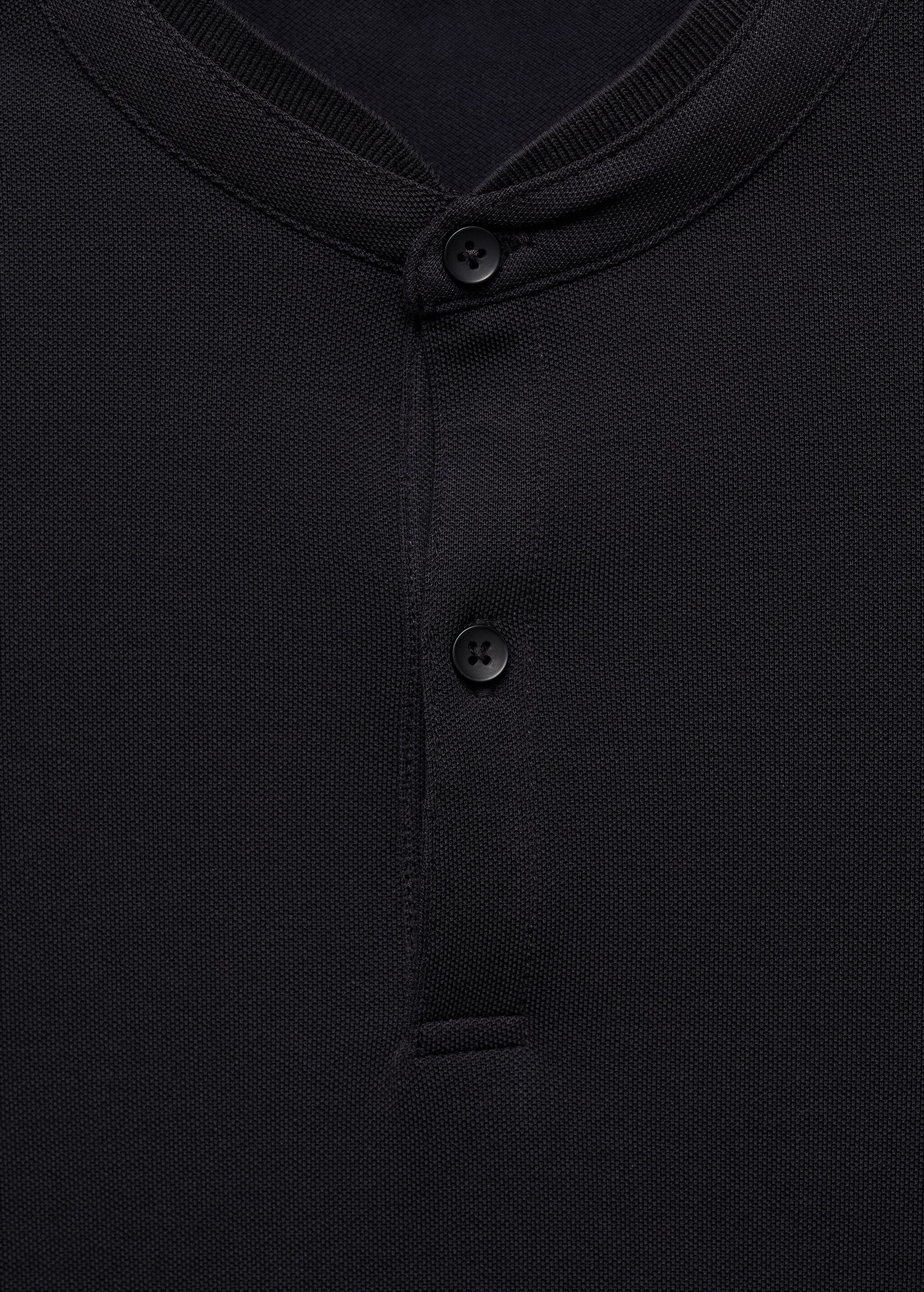 Cotton pique polo shirt with mao collar - Details of the article 8