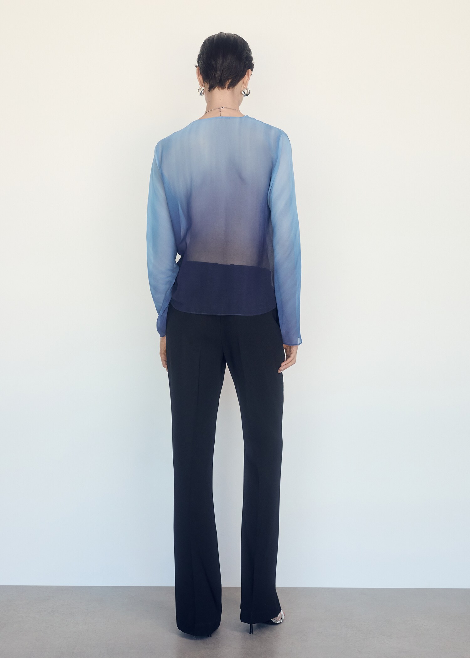 Semi-transparent wrap blouse - Reverse of the article