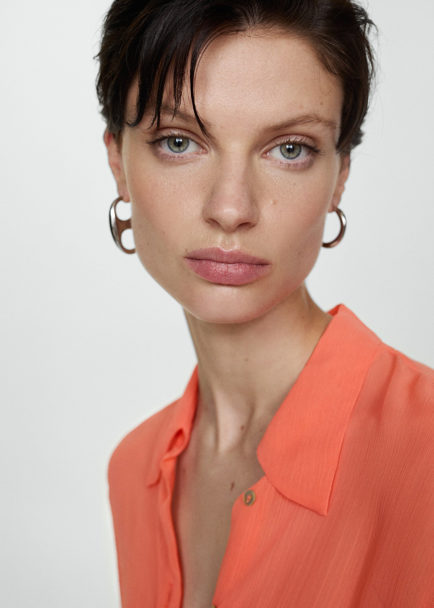 Semi-transparent button-down shirt - Details of the article 1