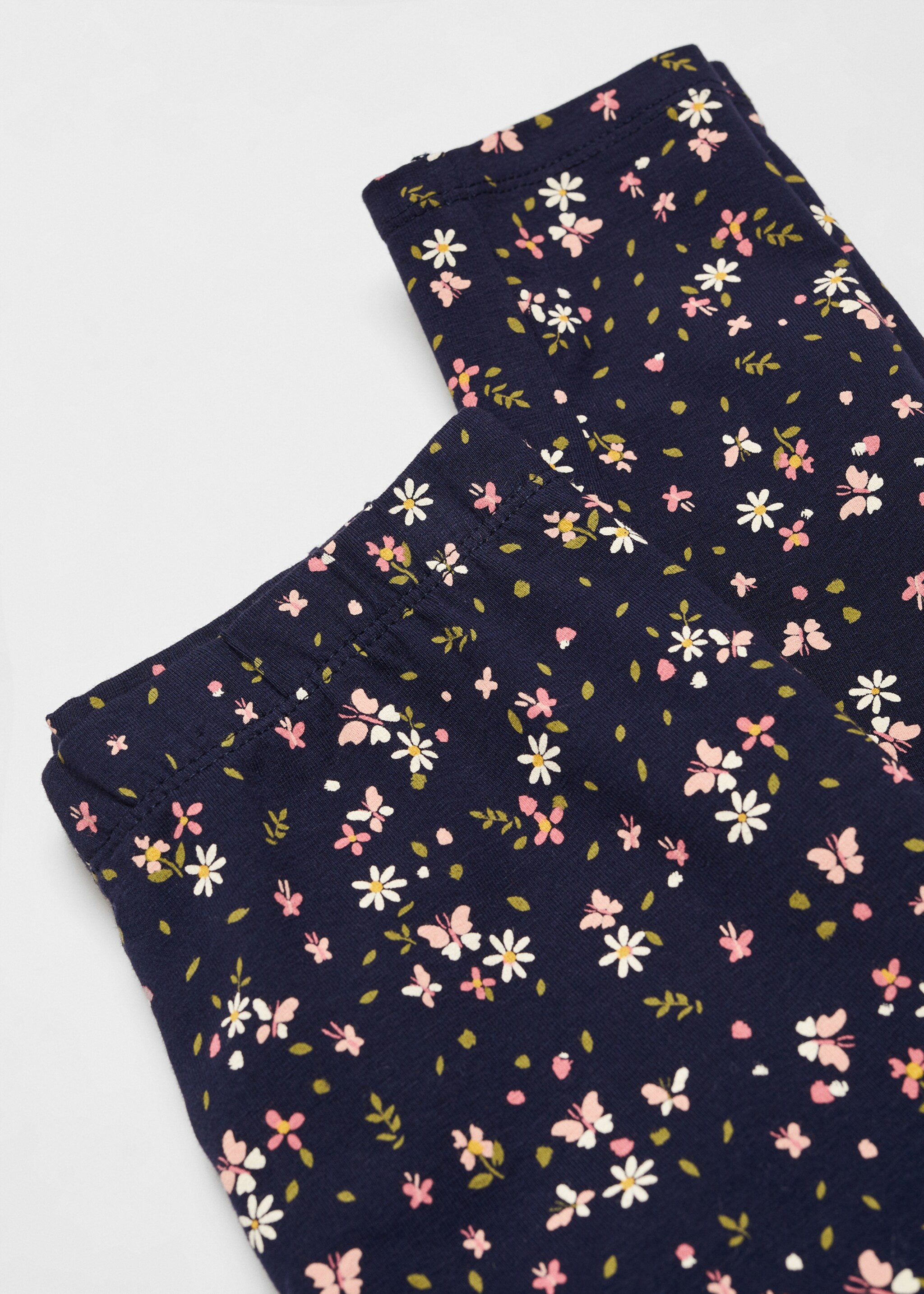 Printed cotton leggings - Details of the article 8, Blue. Ref: 67190653-00.