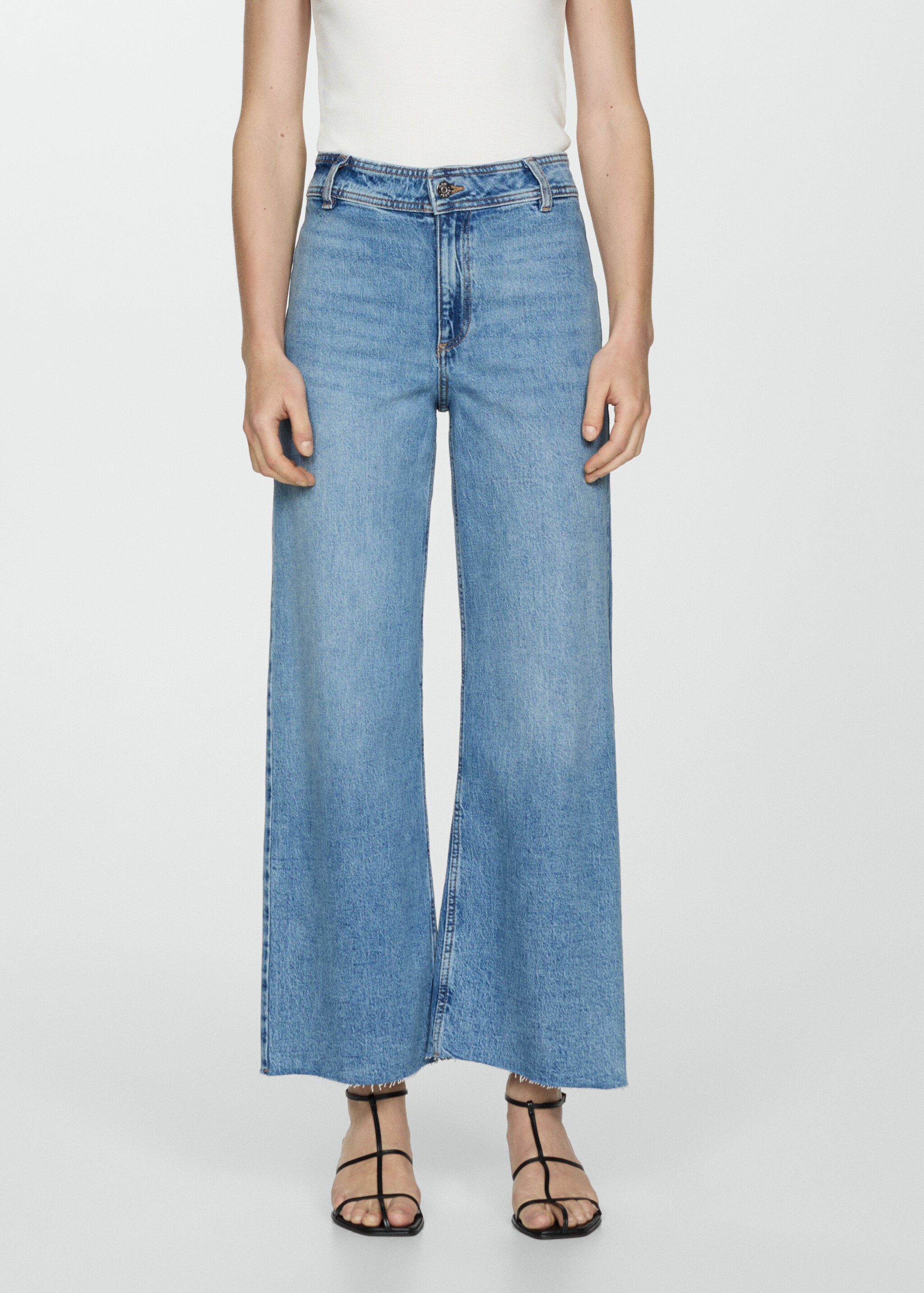 Jeans Catherin culotte tiro alto - Plano medio