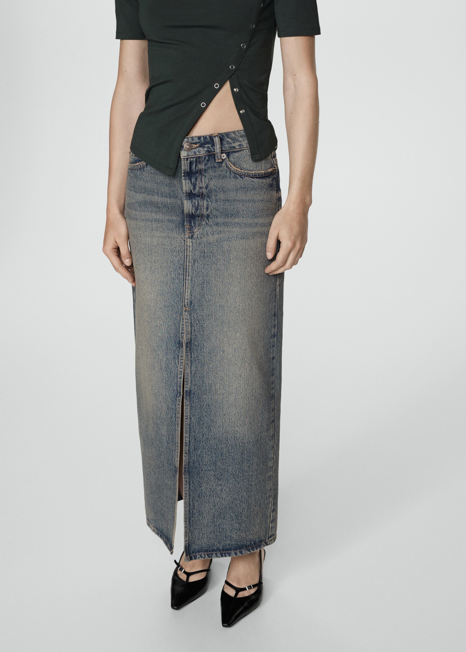 Long denim skirt - Medium plane