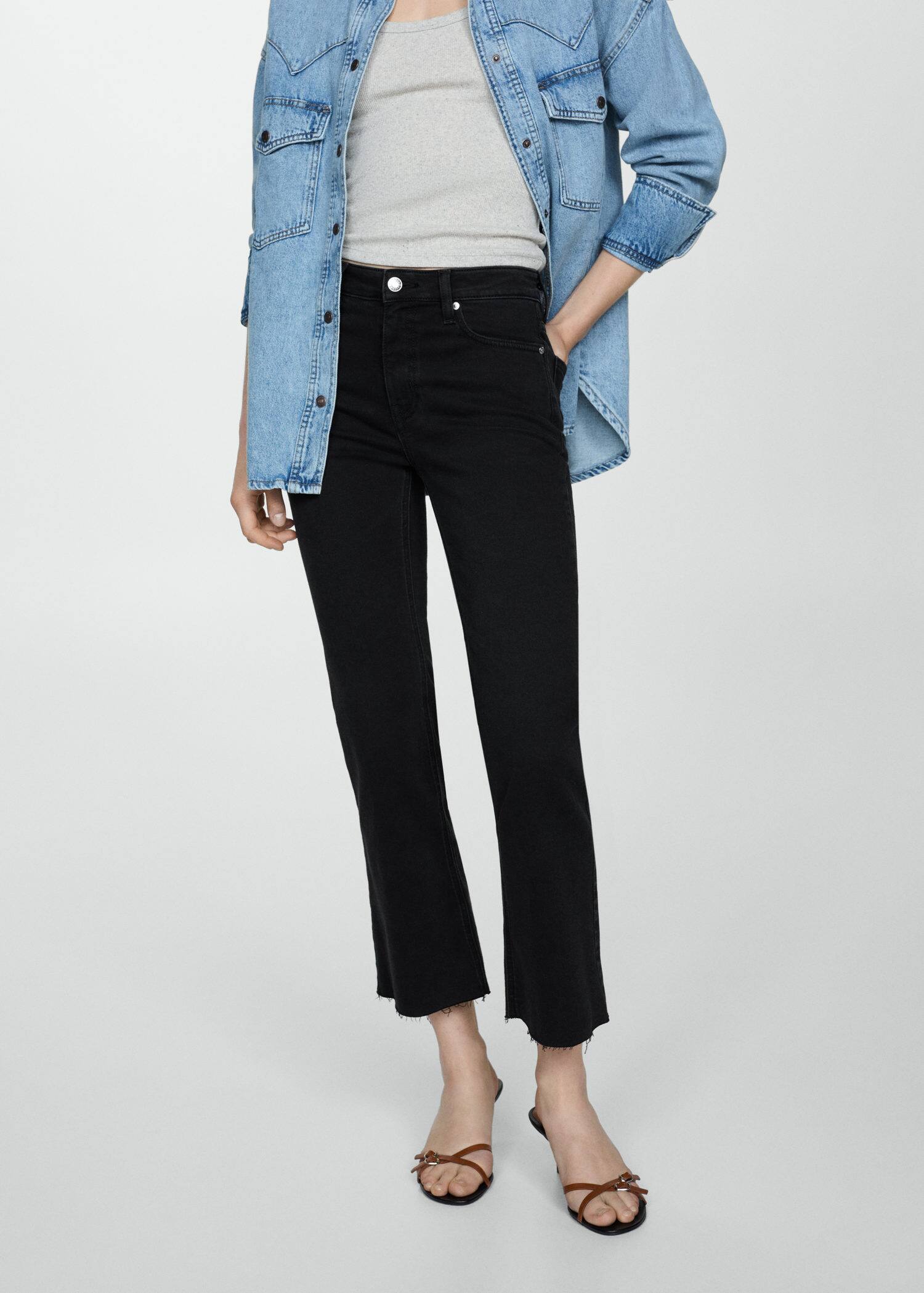 Crop flared jeans