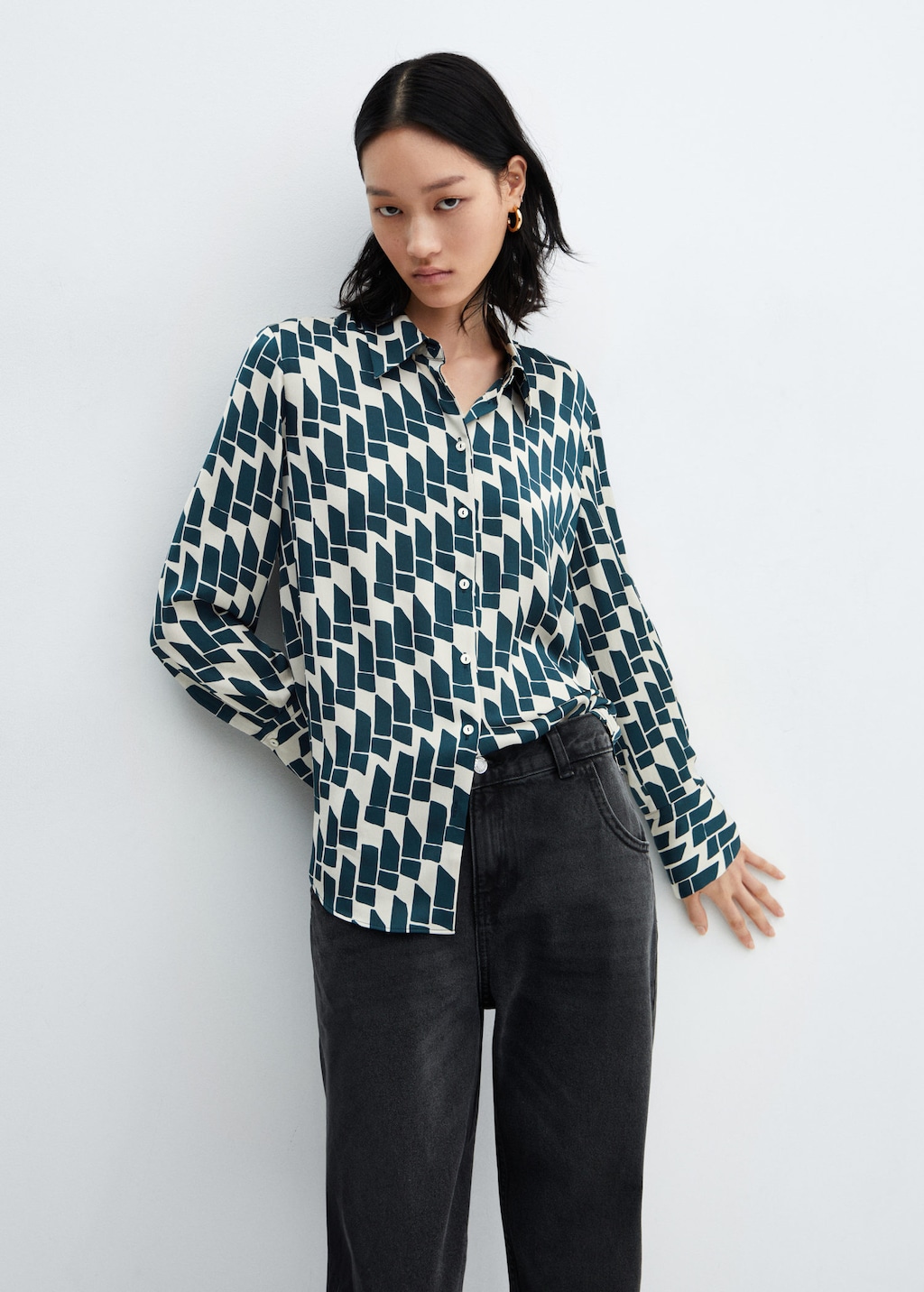 Camisa fluida online satinada zara