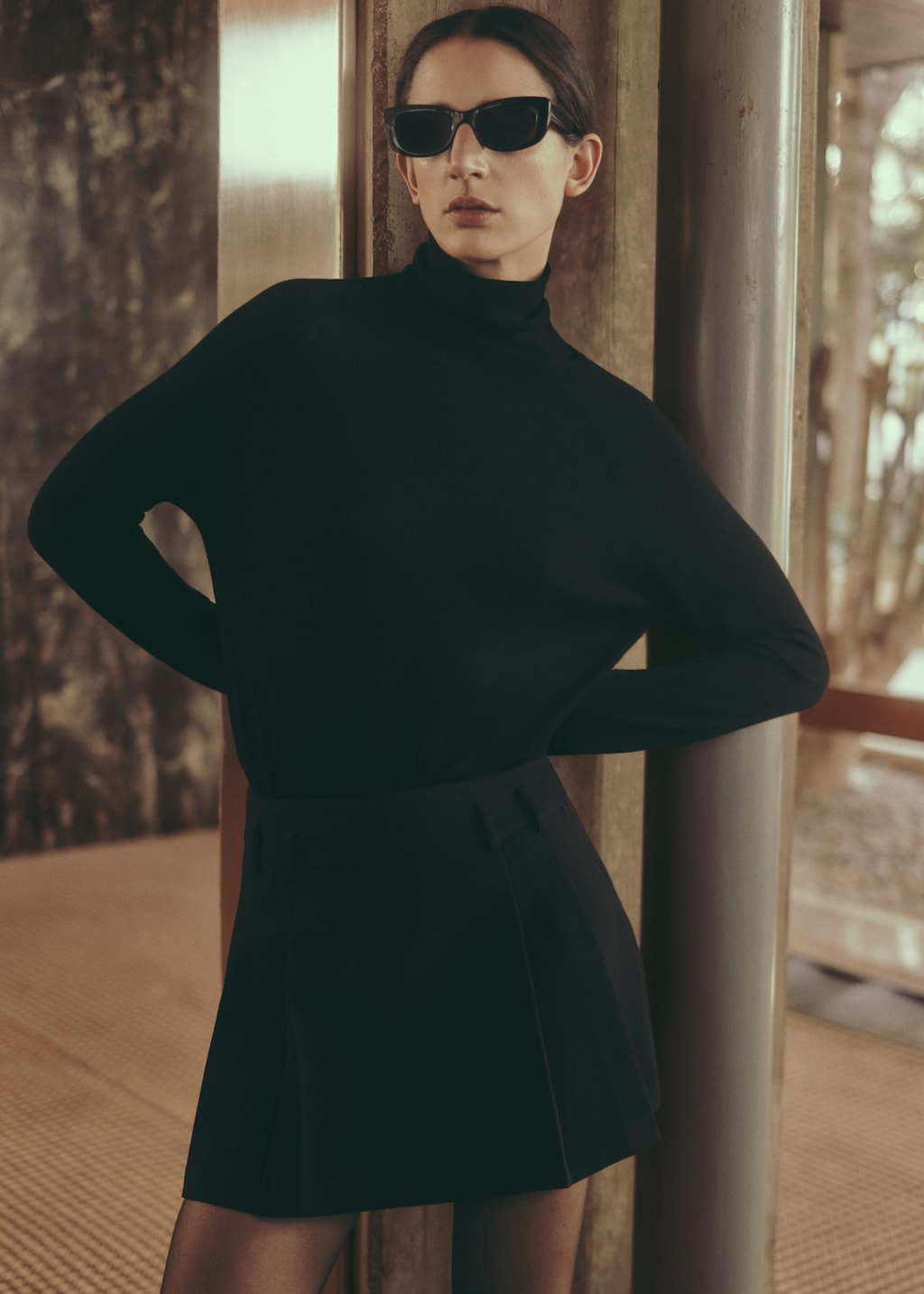 Fine knit turtleneck sweater