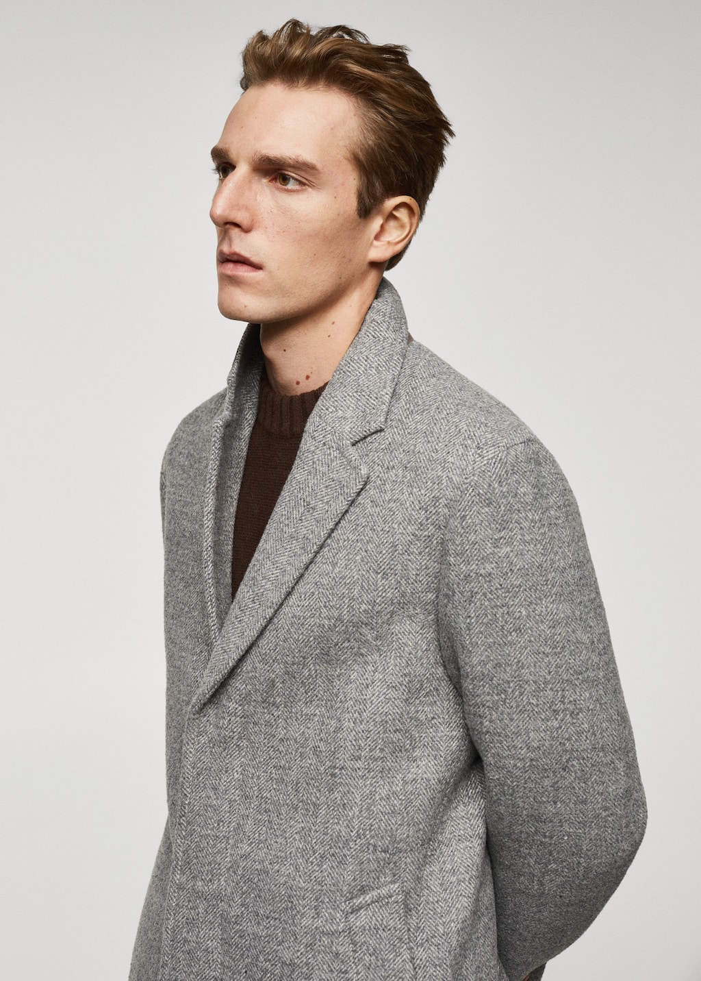 Mango herringbone deals coat