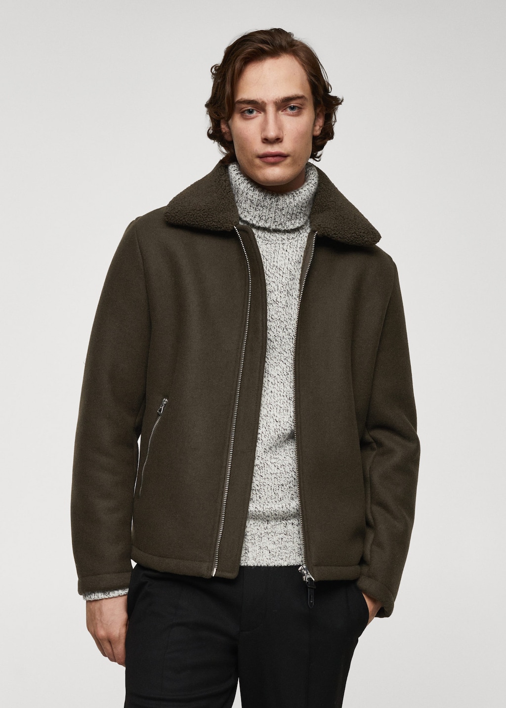 Wool fleece jacket clearance men's