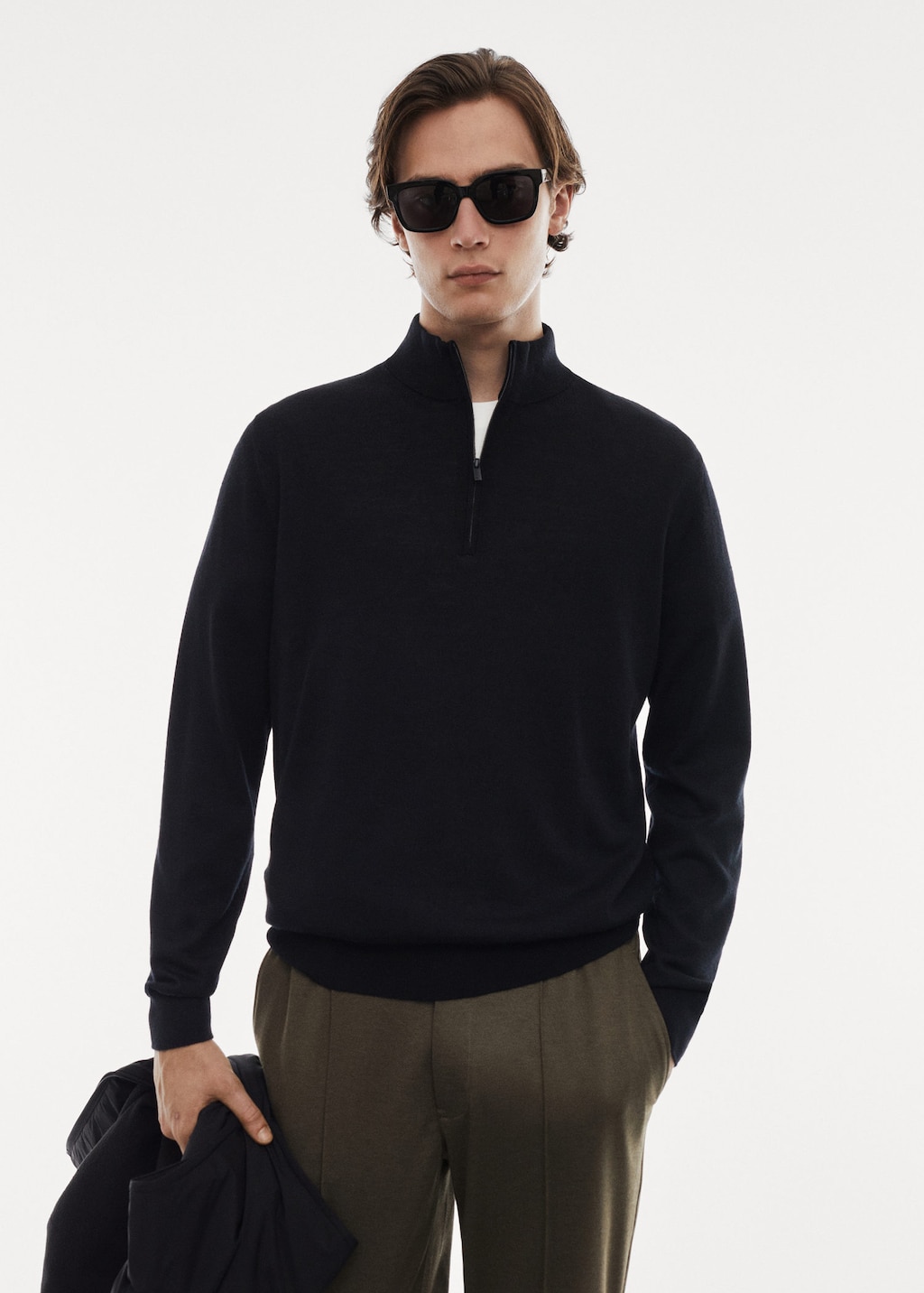 Merino wool collared sweater store