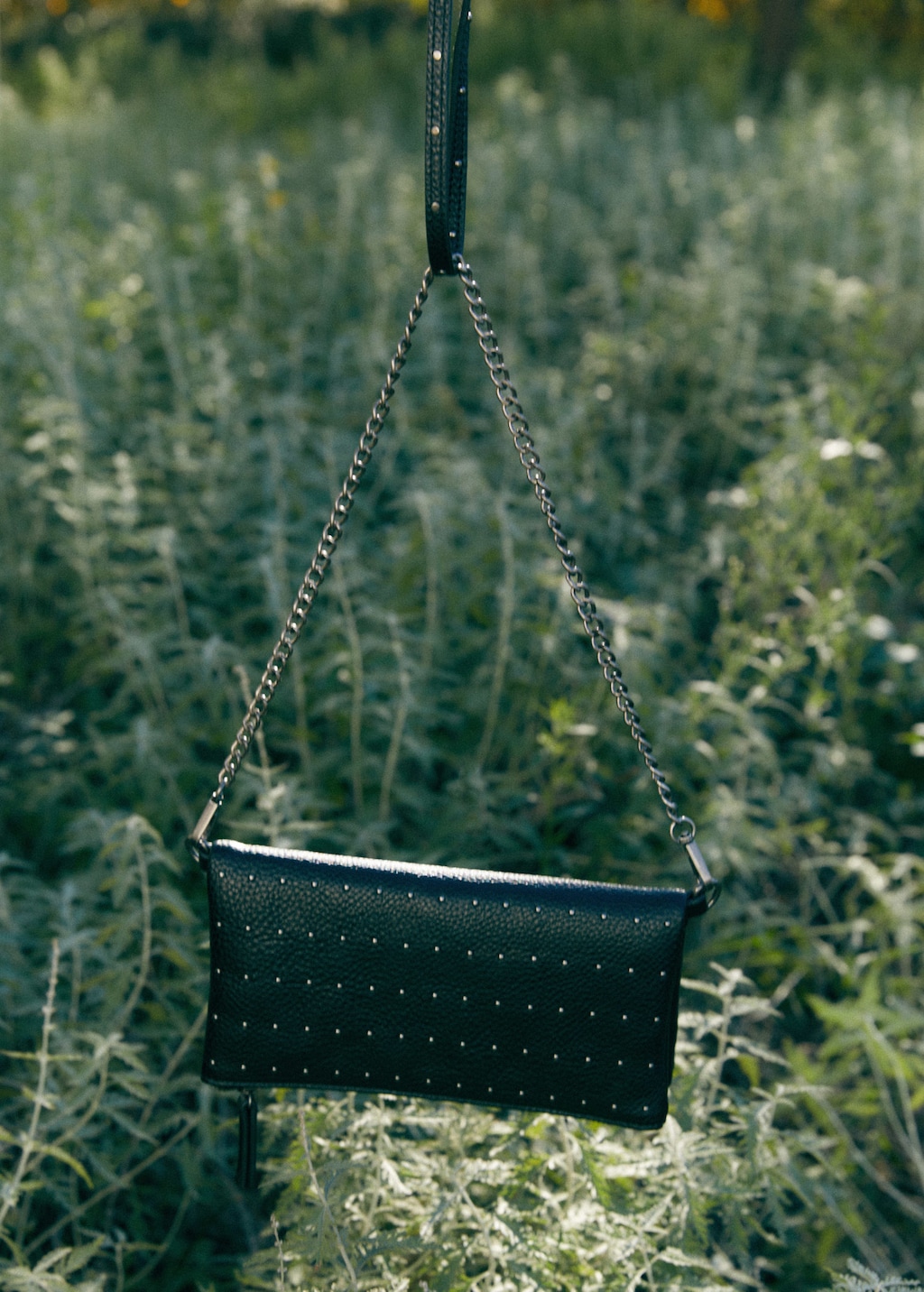 Studded chain bag sales