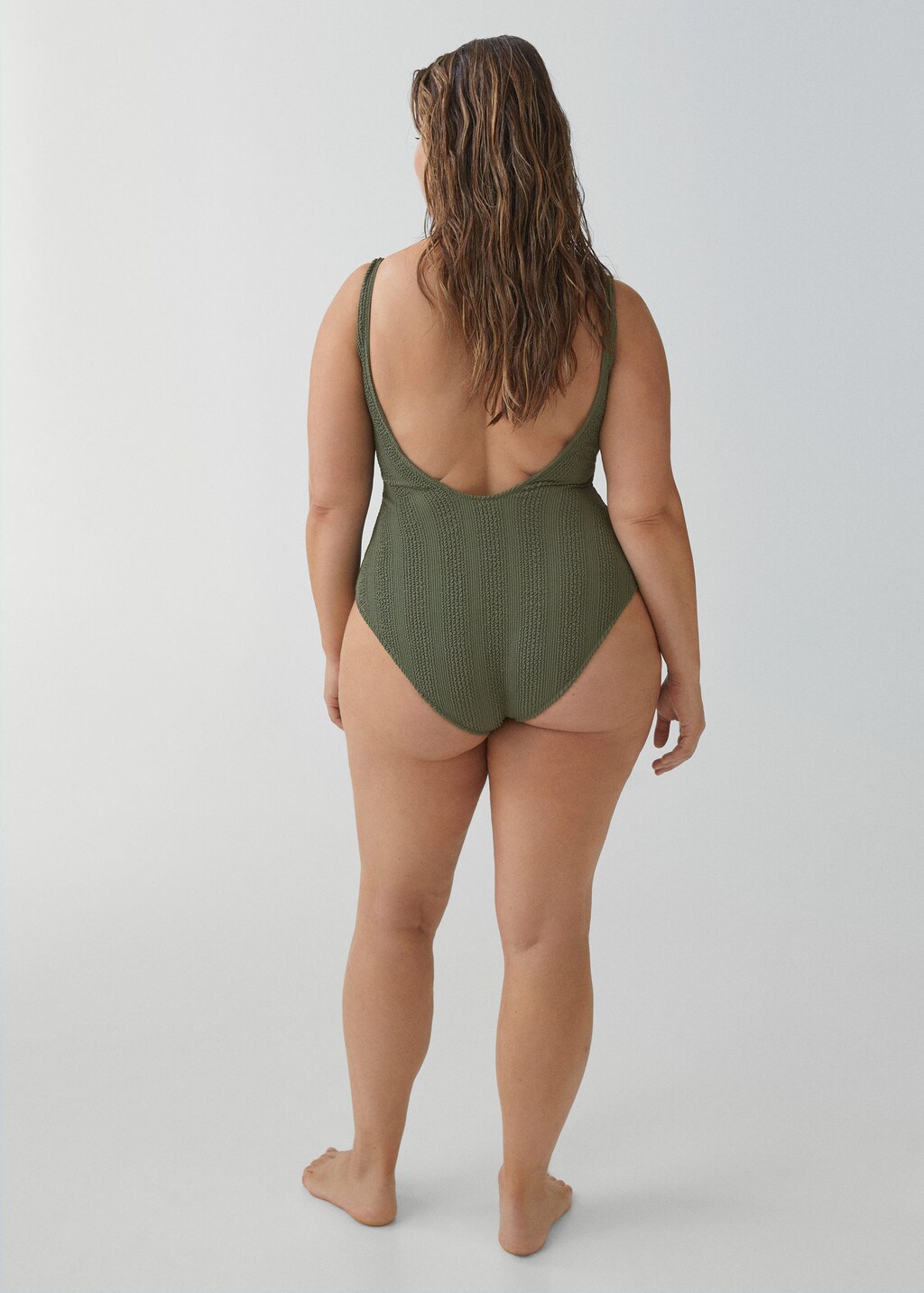 Olive green plus size bathing suit sales