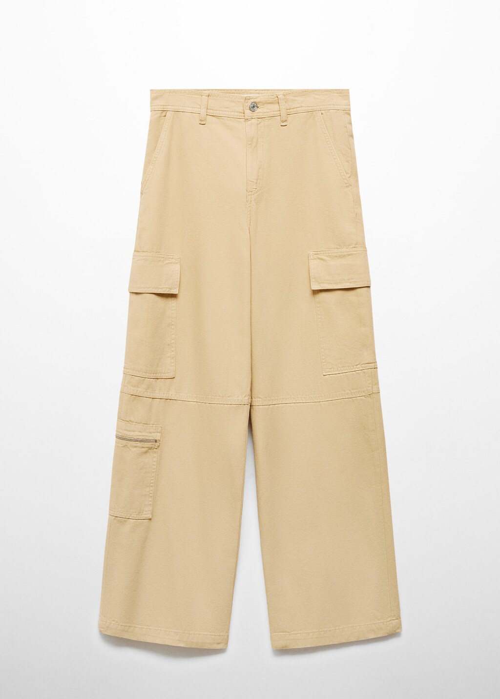 Buy Mango women side pocket pants beige Online